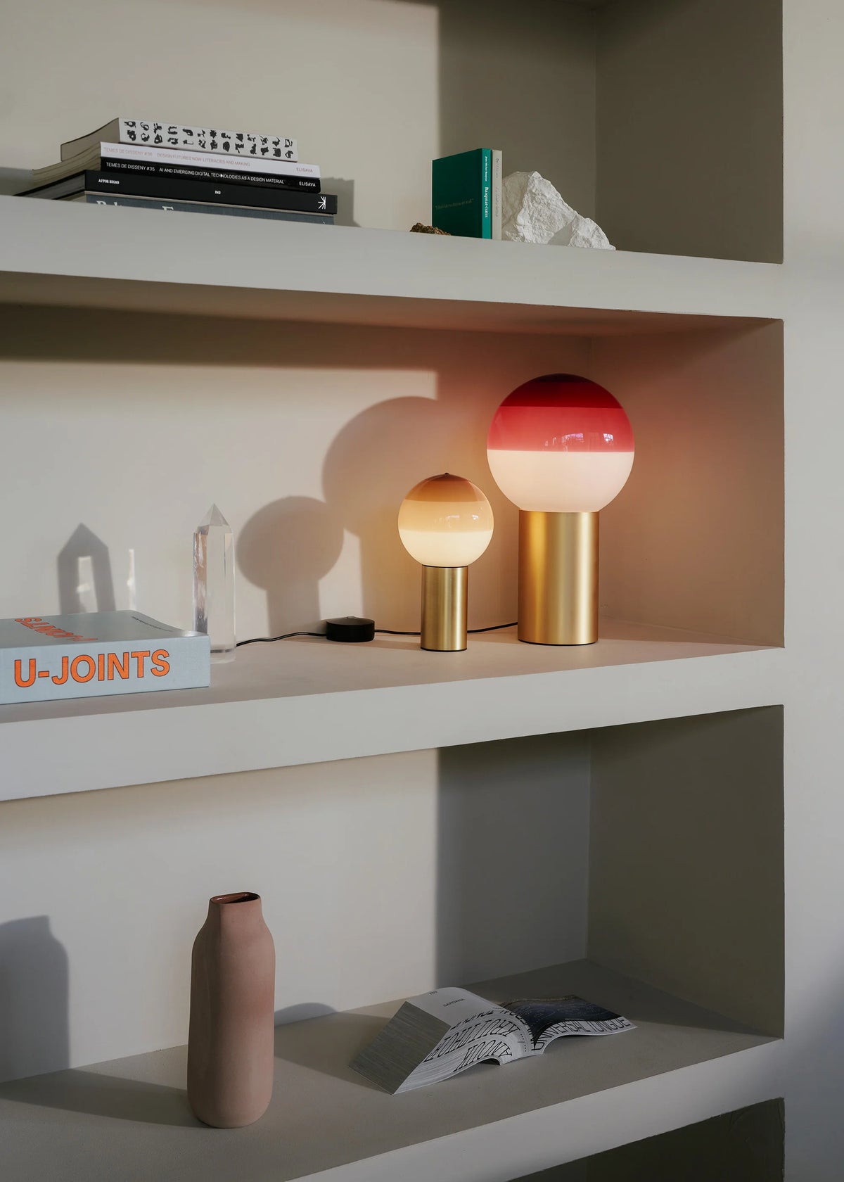 Dipping Light S Table Lamp - Brushed Brass/Burgundy-3