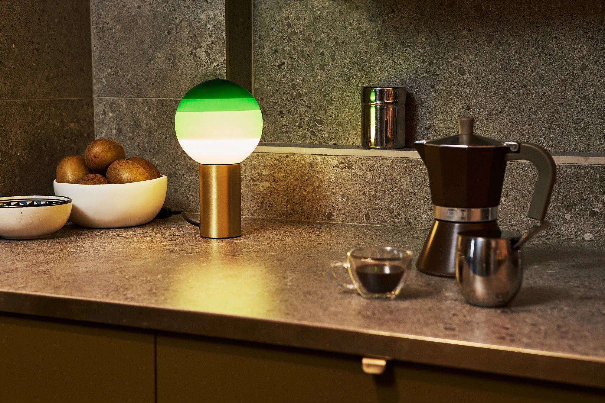 Dipping Light Table Lamp - Brushed Brass/Green-2
