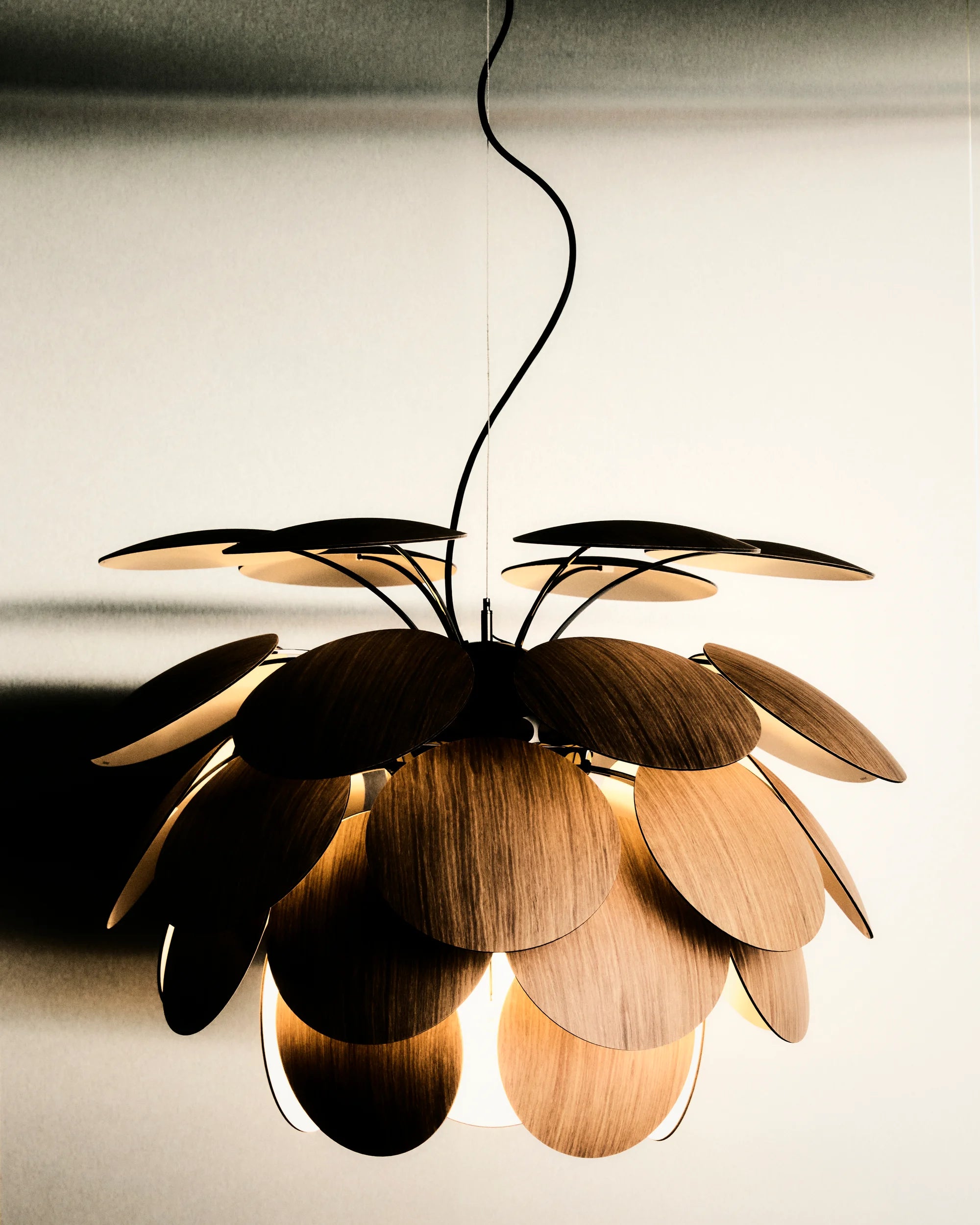 Discoco 68 Pendant Lamp - Black Chrome/American Oak-2