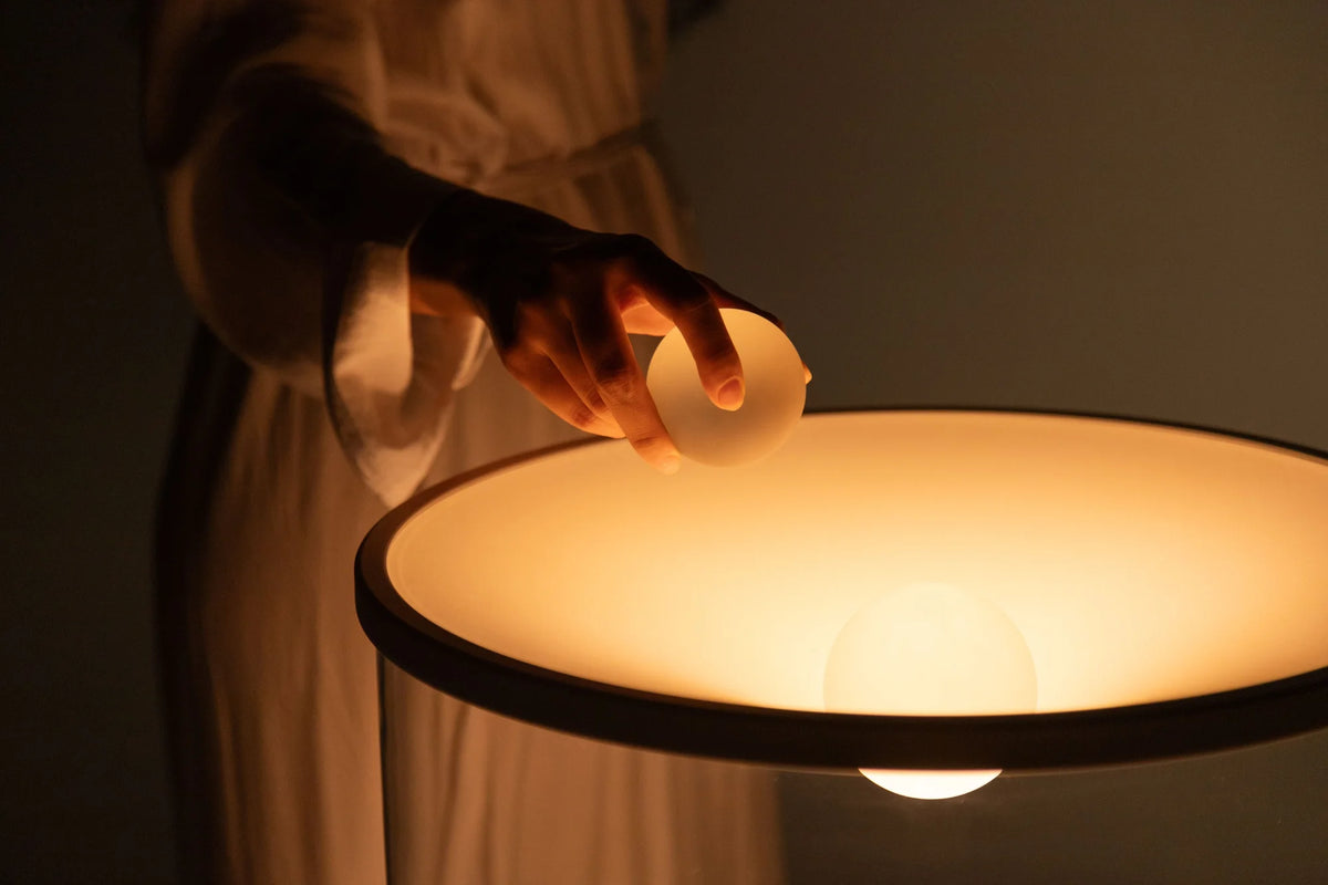 Grammoluce Table Lamp - Black/Glass-3