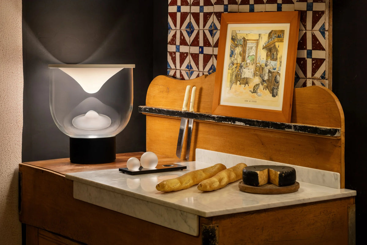 Grammoluce Table Lamp - Black/Glass-4