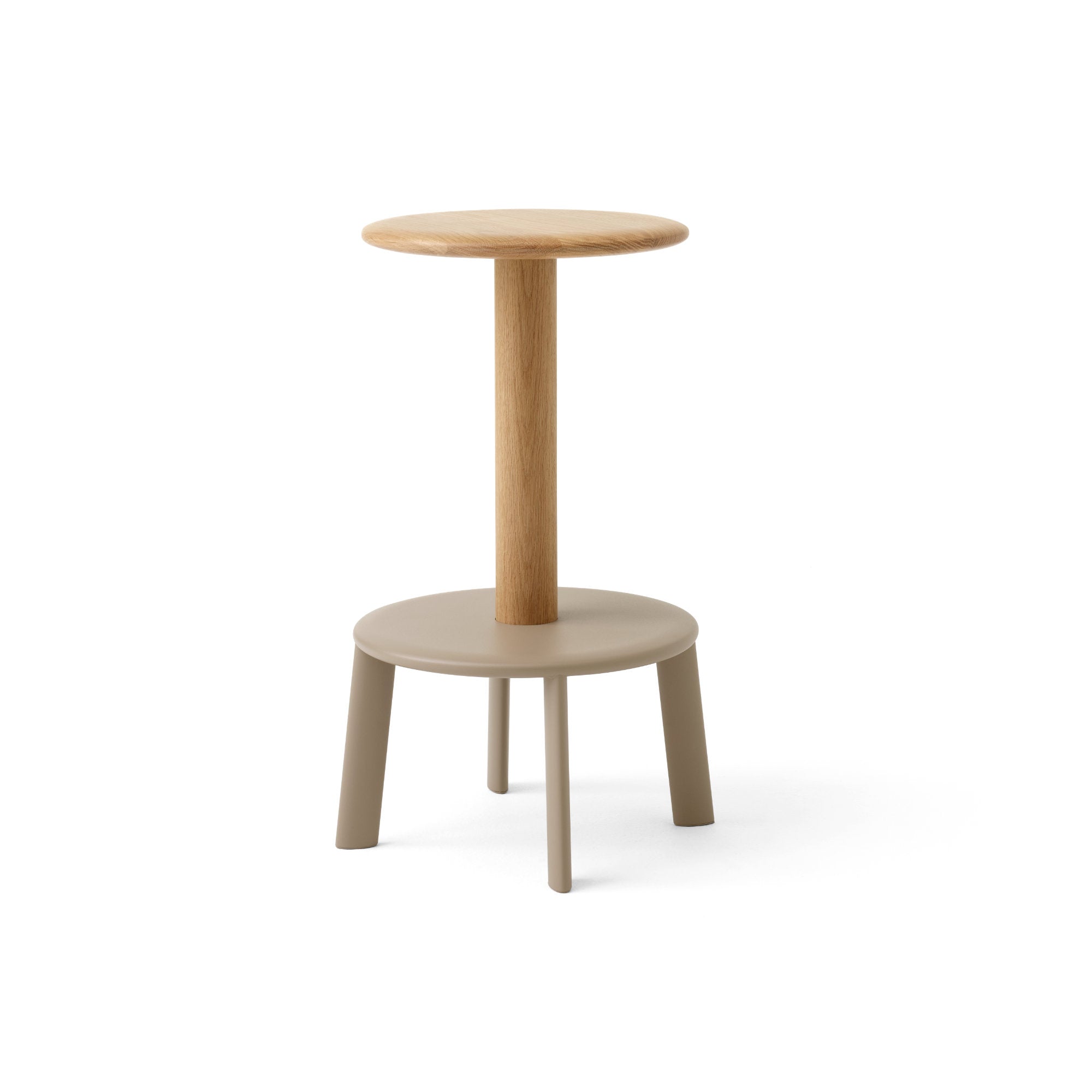 كرسي مرتفع من مجموعة Massif AV39 - رمادي وبيج/بلوط