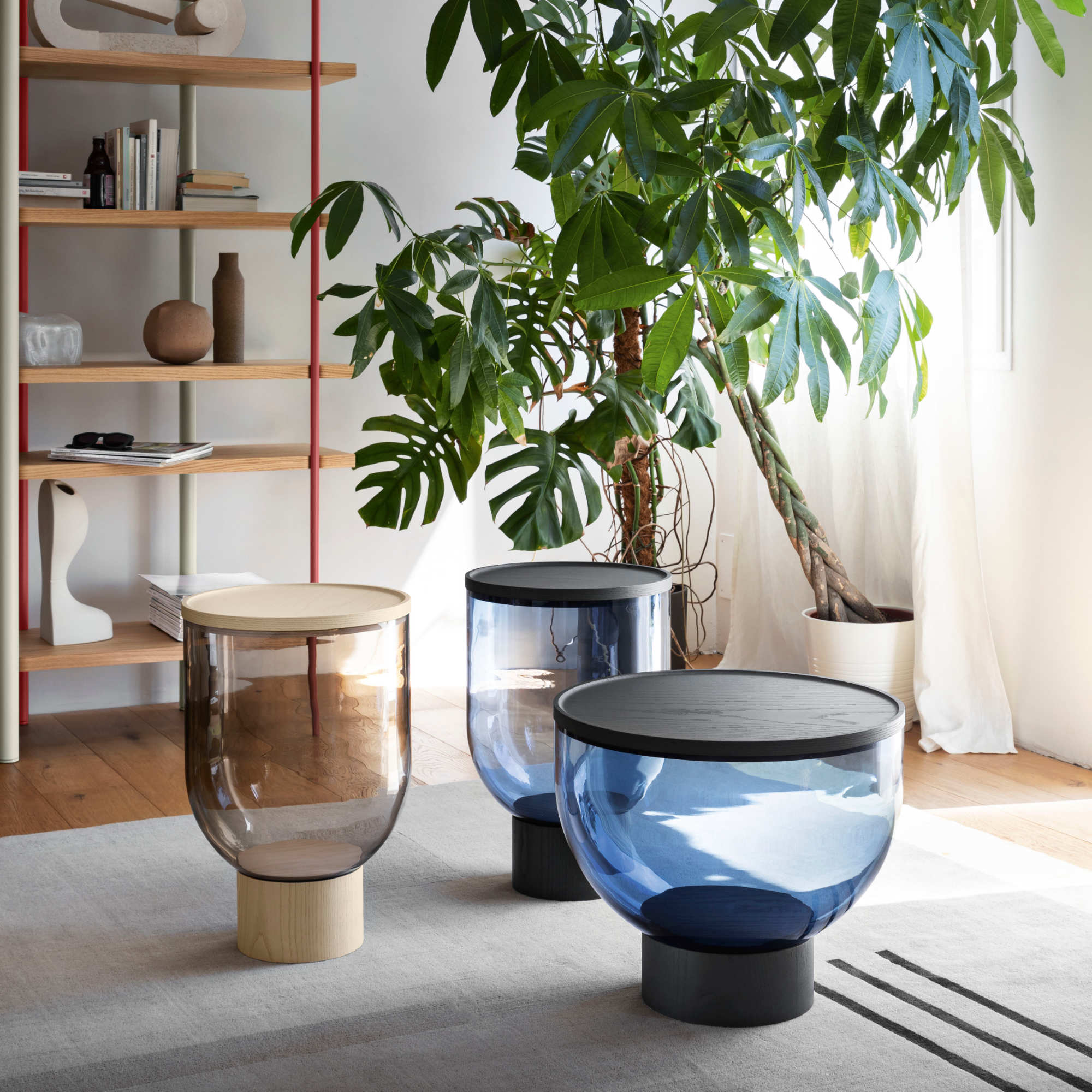 Mastea TS 140 Side Table - Amber/Black Ash-3