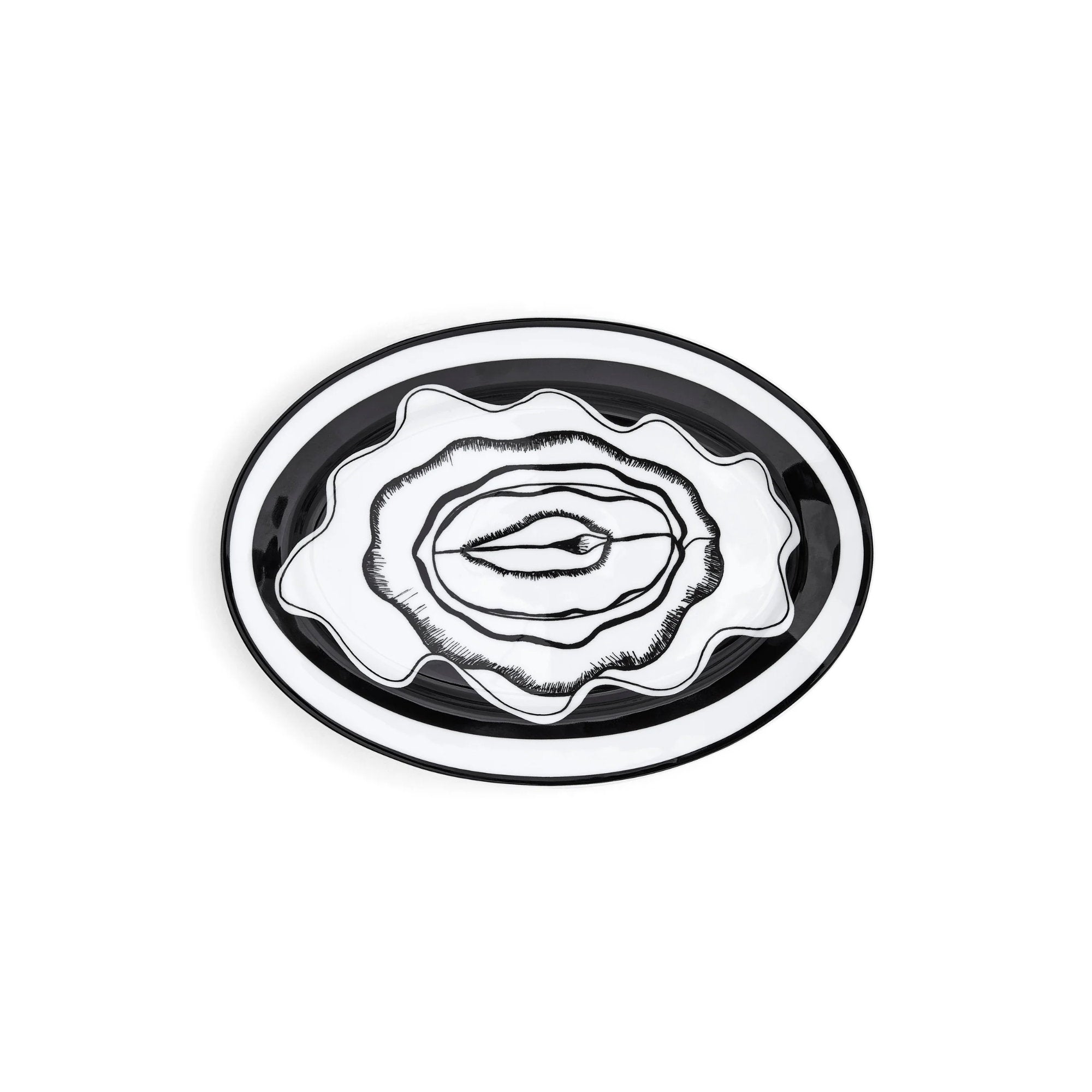 Masturplate Serving Plate - Black/White