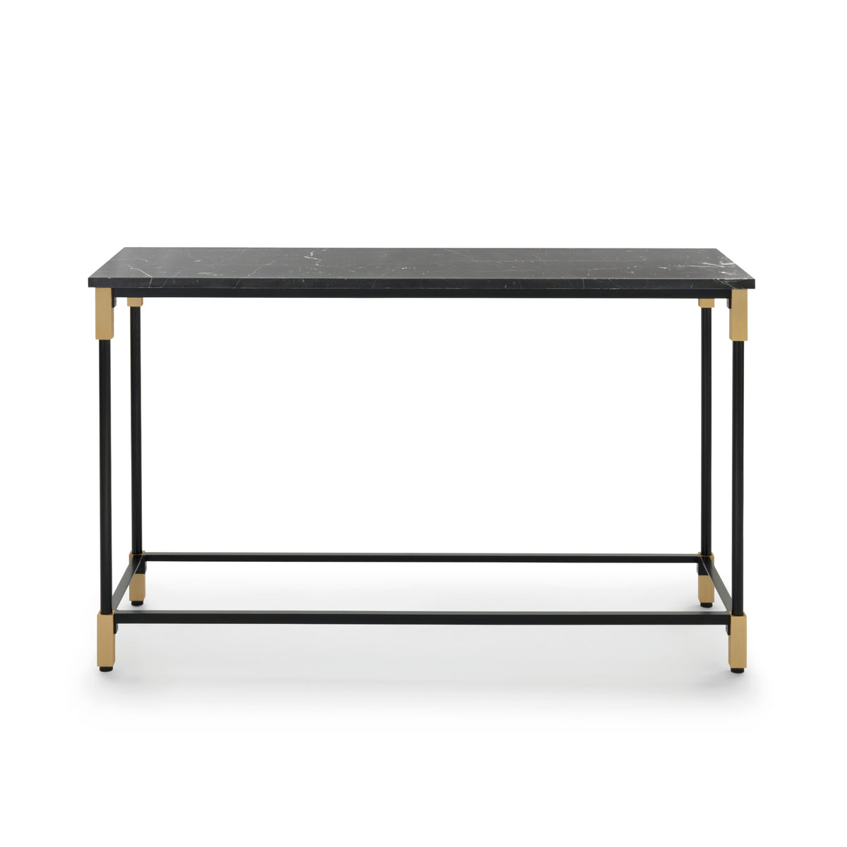 Match Console – 122x42x77 / Metal (Black) / Metal (Satin Brass) / Marble (Marquina)-3