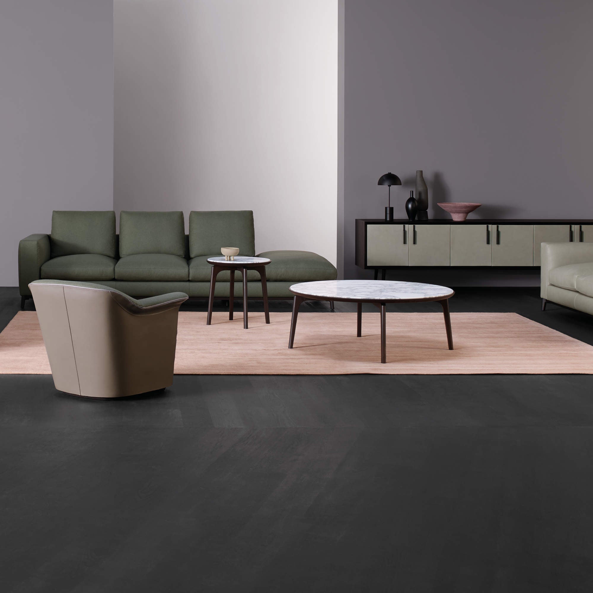 Mathilde 010 Armchair - Cuoio 033/Fabric (St. Moriz 005)-3