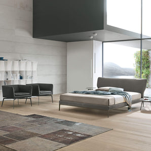 Maya 193 Bed - Black Pearl Metal/Ecoleather (C 2447)