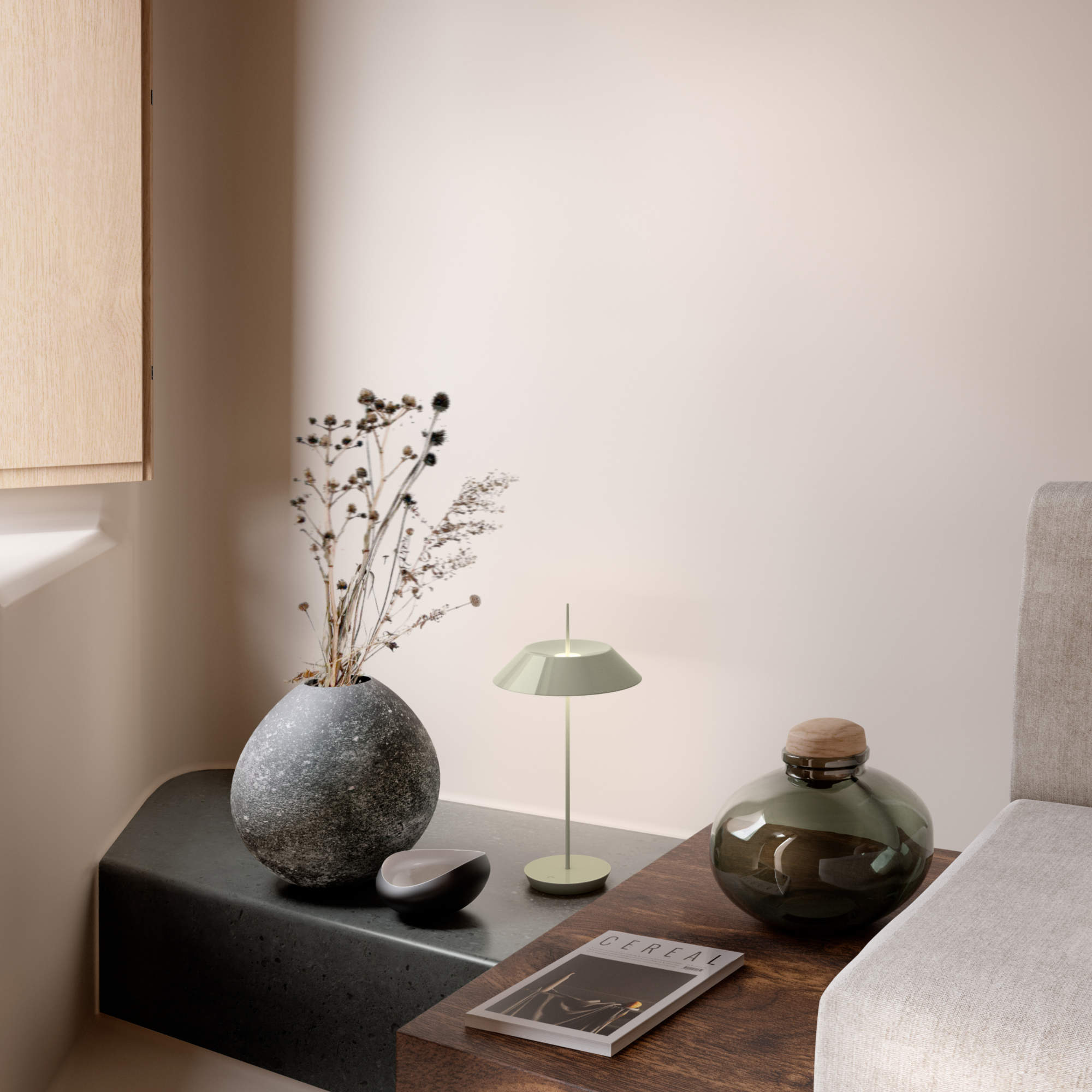 Mayfair Mini 5495 Portable Table Lamp - Green L1-3