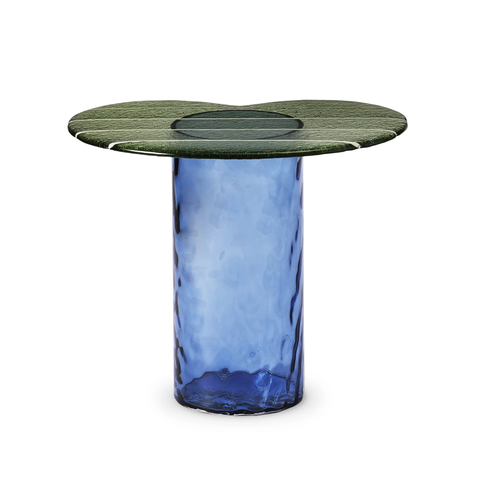Striche TS 150 Side Table - Blu/Menta Cast Glass-3