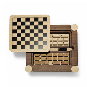 Mocambo Chess/Draughts Set - Travertine