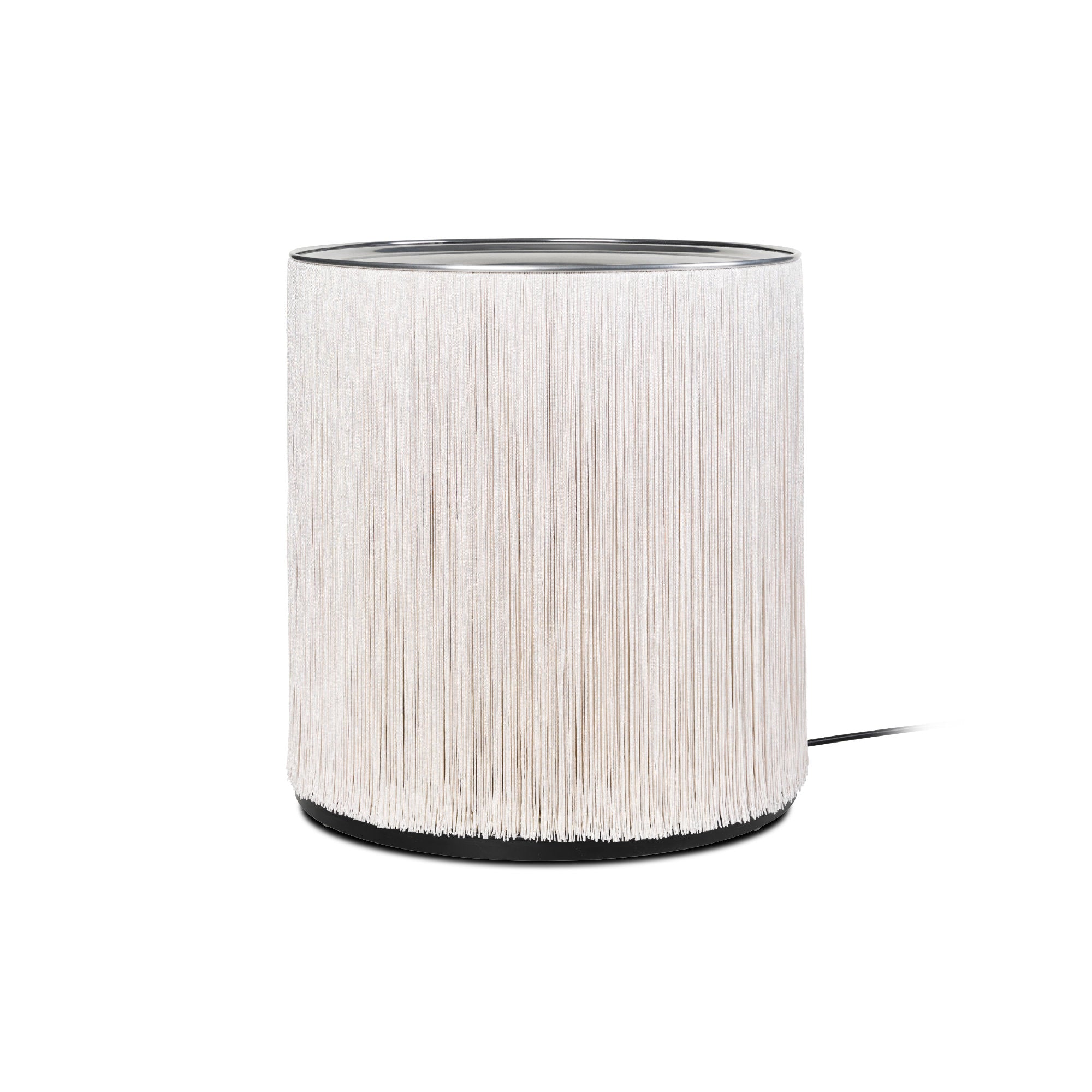 Model 597 10119103 Floor Lamp - Polished Aluminum/Cream Fringe