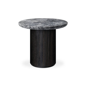 طاولة جانبية مستديرة 10014405 من مون - رخام إمبيرادور بني/أسود/رمادي