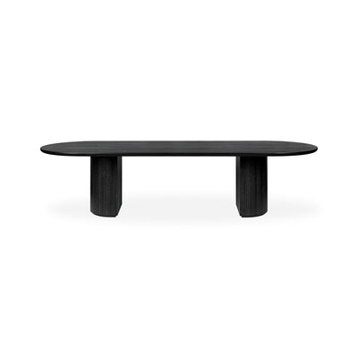 Moon 10100601 Elliptical Dining Table - Brown/Black Stained Solid Oak Lacquered