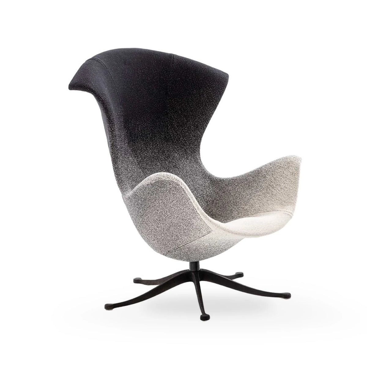 One Page 1P01B6 Tilting Armchair - Black/Fabric Z (White/Black Neon A7187)