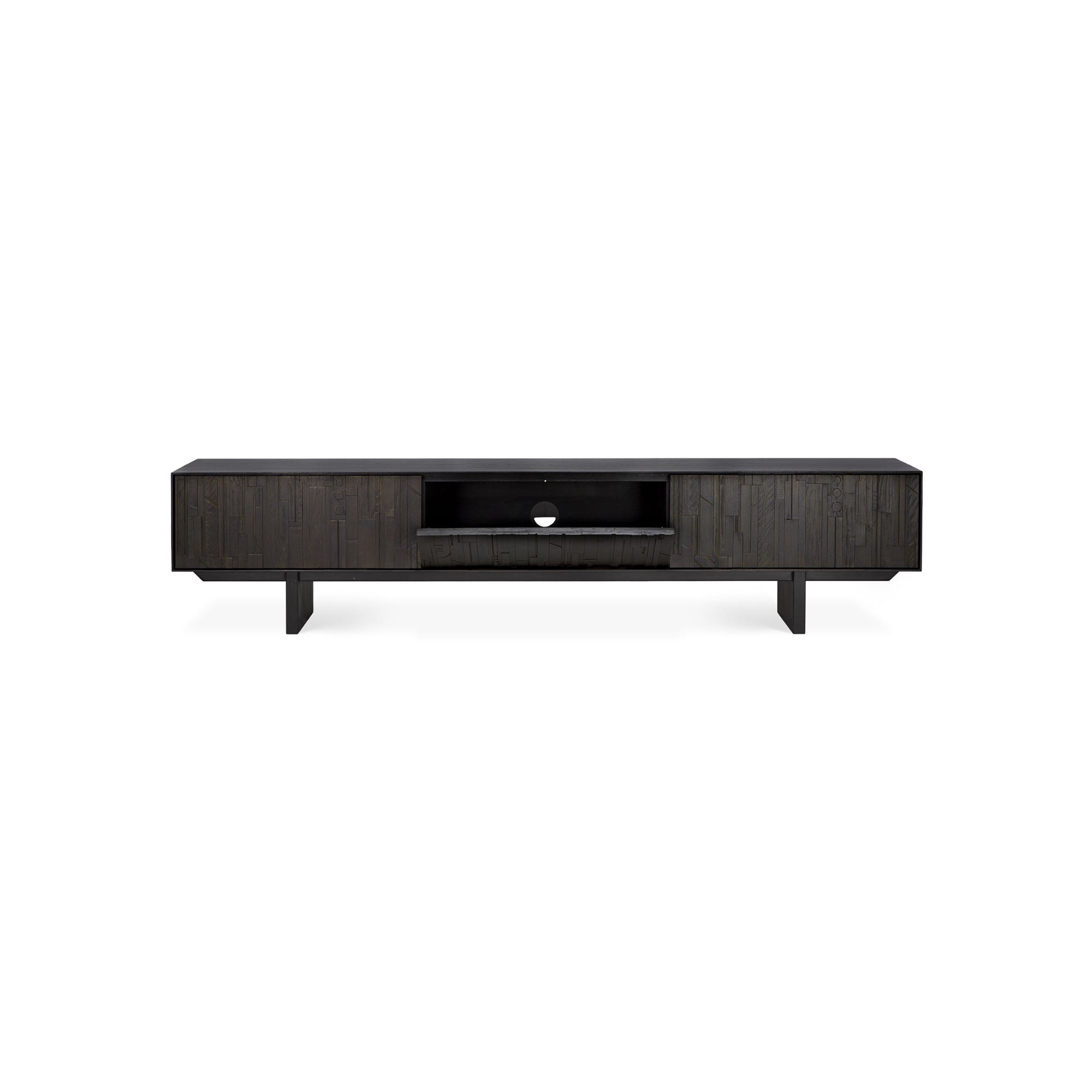 Mosaic 10074 TV Unit - Varnished Teak Off Black-3