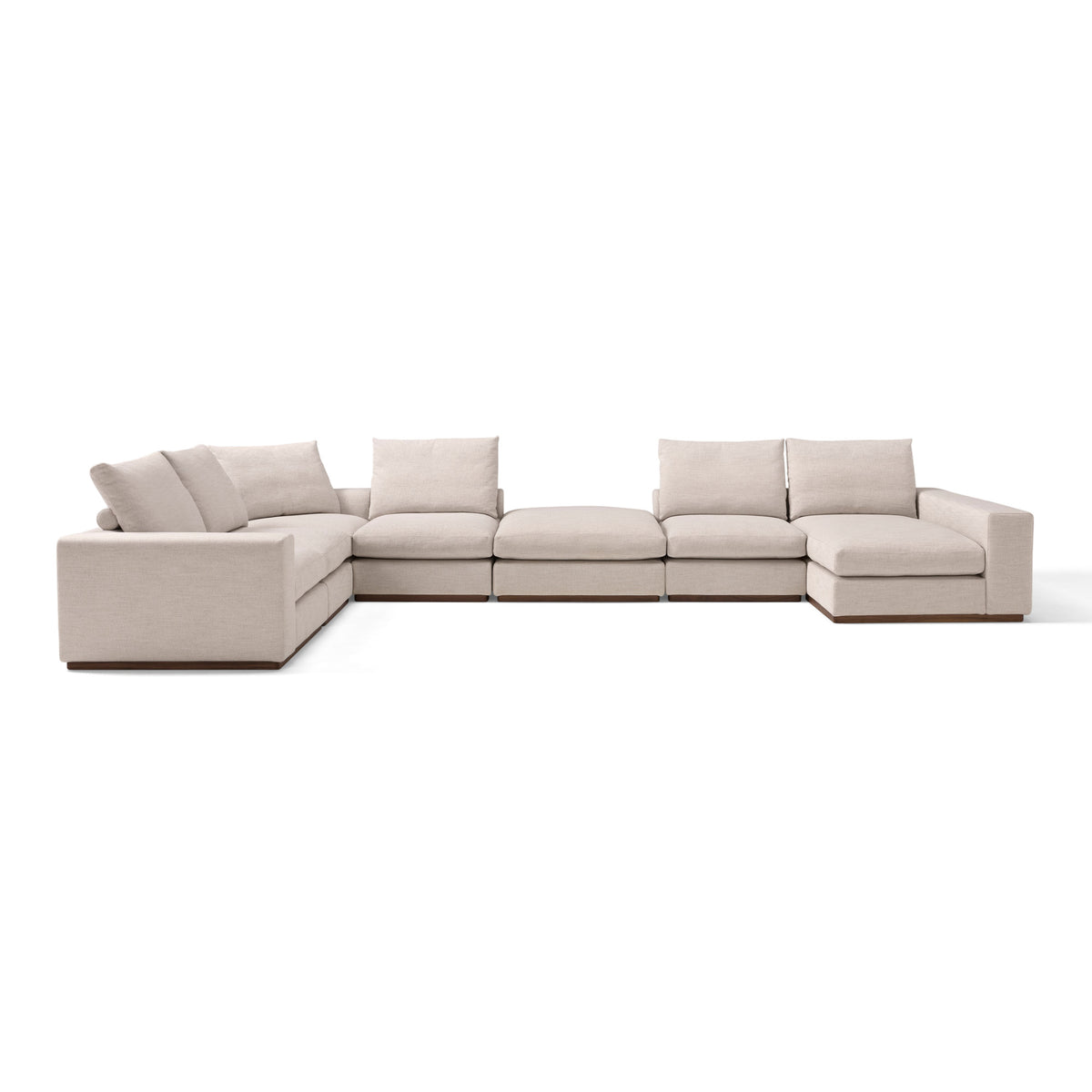 Murray Sofa – 495x93 / Wood (Noce Canaletto) / Cuoio 33/Fabric (Tarantas 01)-3