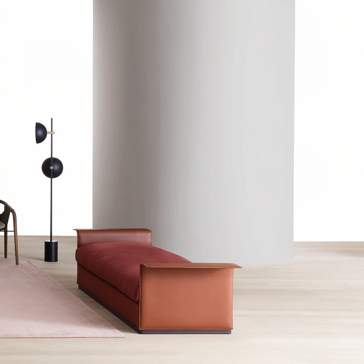 Nap Bench – 175x56 / Cuoio 08/Fabric (Siena 05)