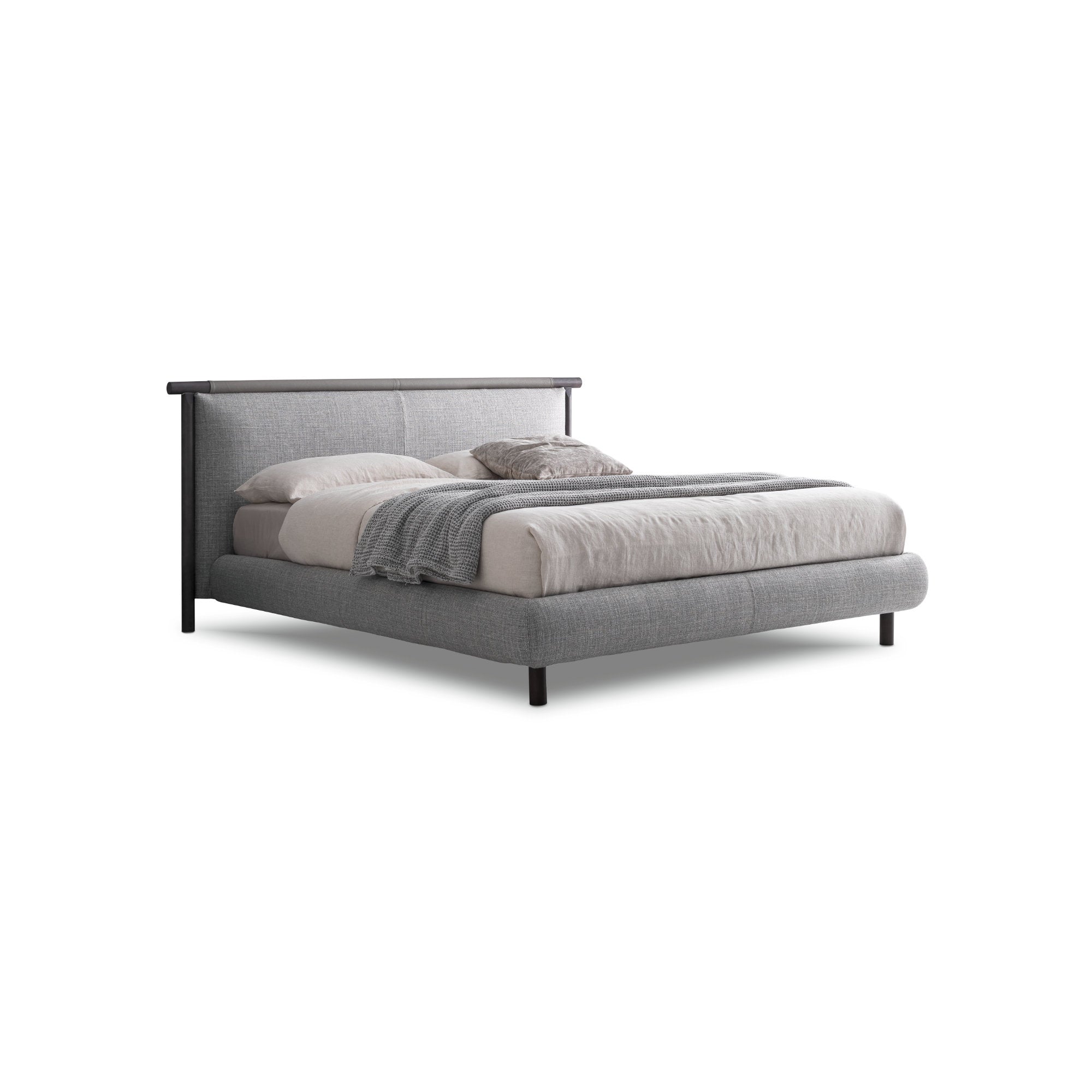 Nathan 180 Bed - Grey Wood (LE12)/Fabric T (Time 007)-1
