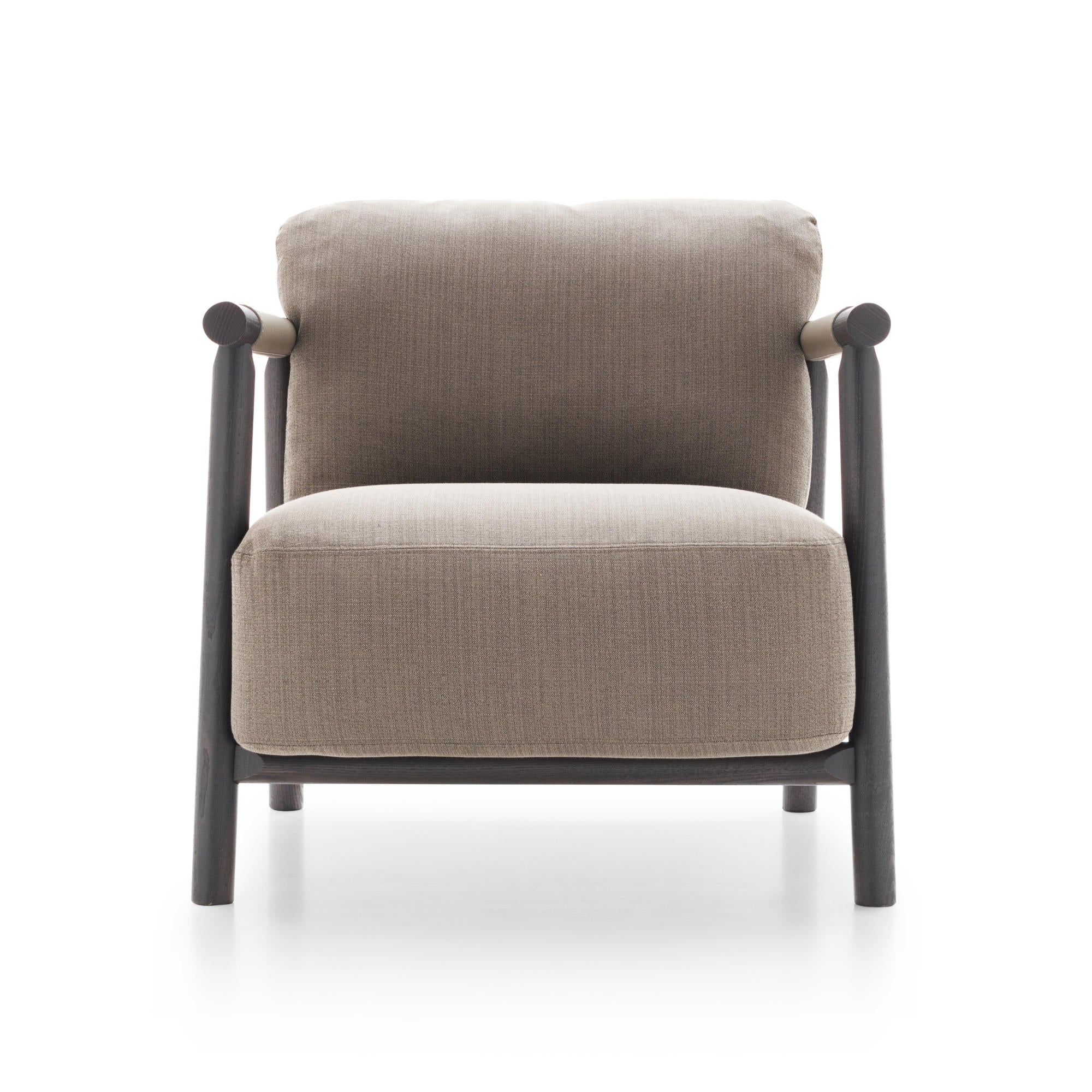 Nathy P1000 Armchair - Eucalyptus (LE05) / Leather (Canapa CR10) / Fabric L (Lewis 403)-1