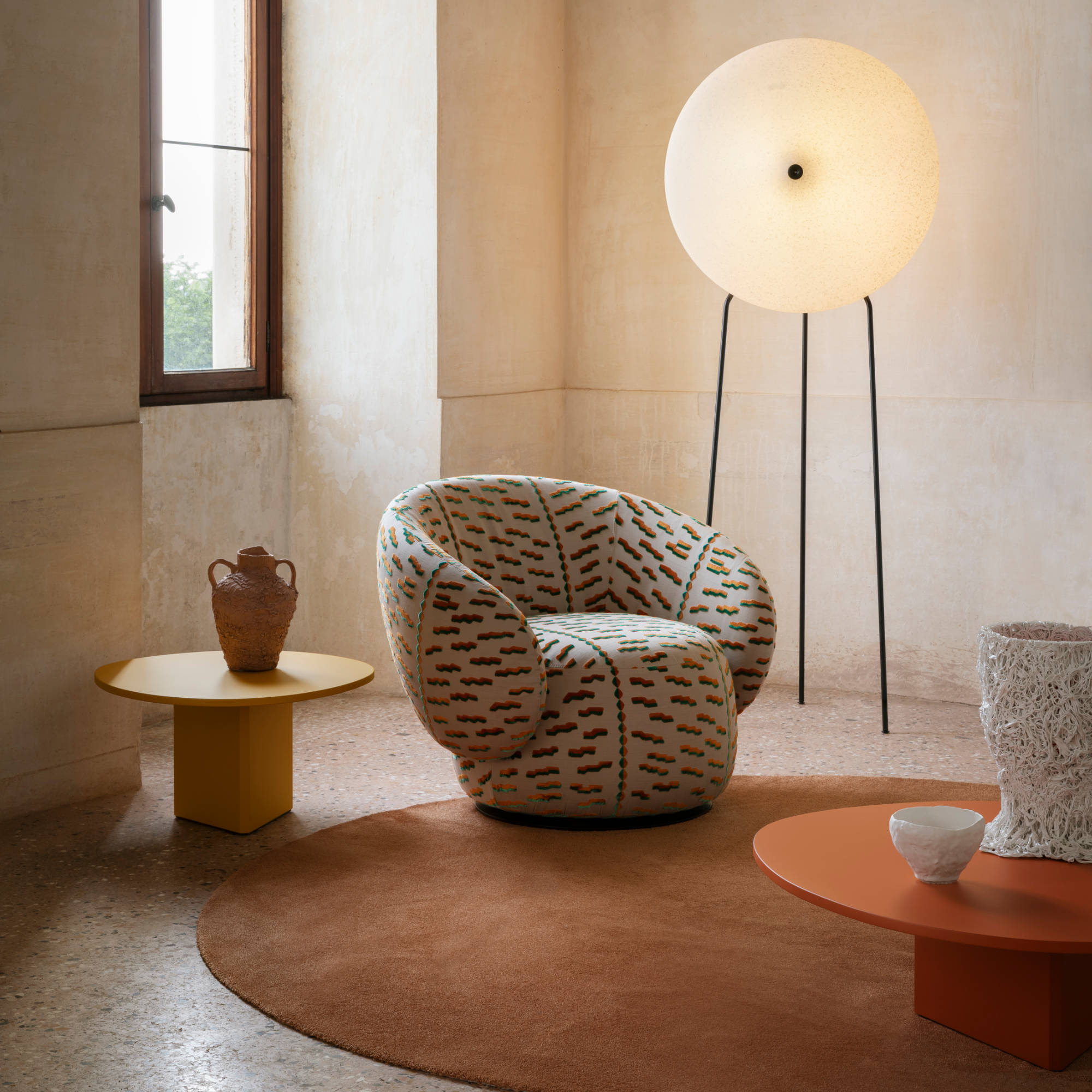 Nebulona PL 91 Armchair - Fabric C (Torrilana Gubbio 44 Castagna)-4