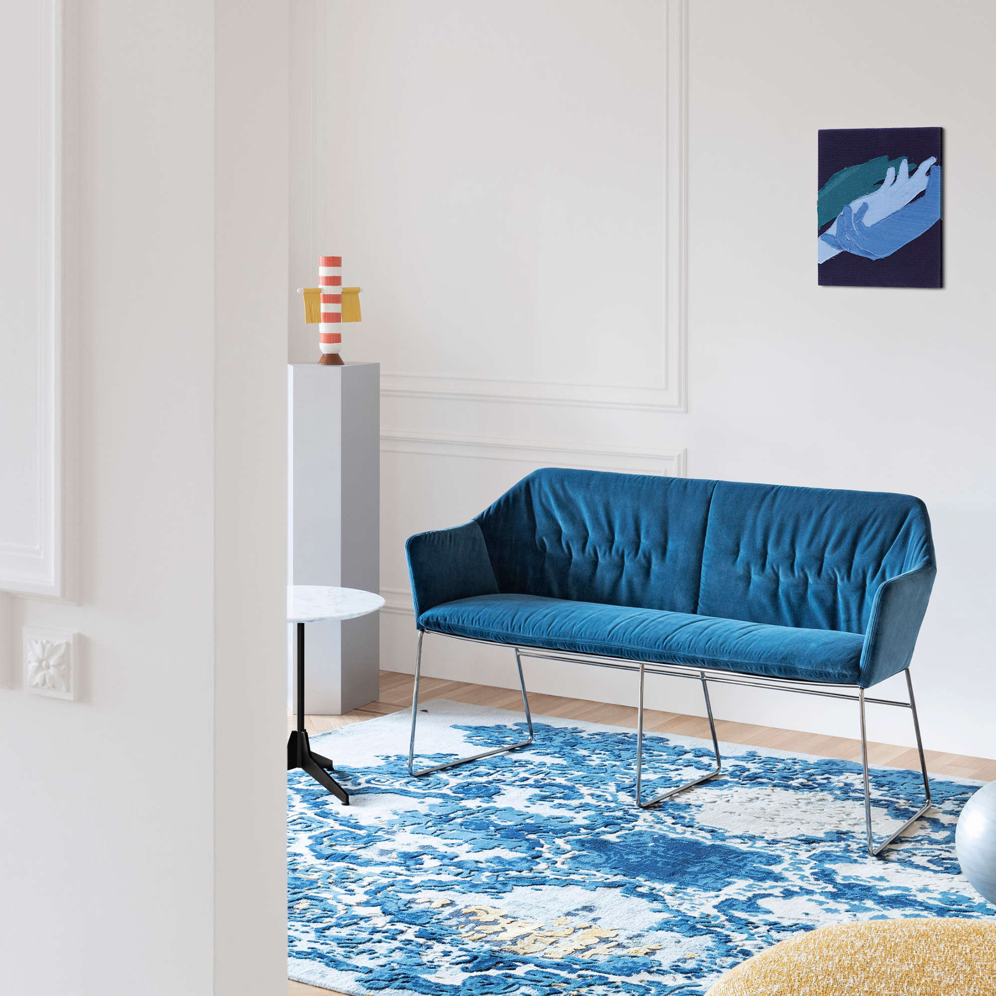 New York Dining 2156 Sofa - Chrome/Velvet VIP (Sweet Velvet 62)-2