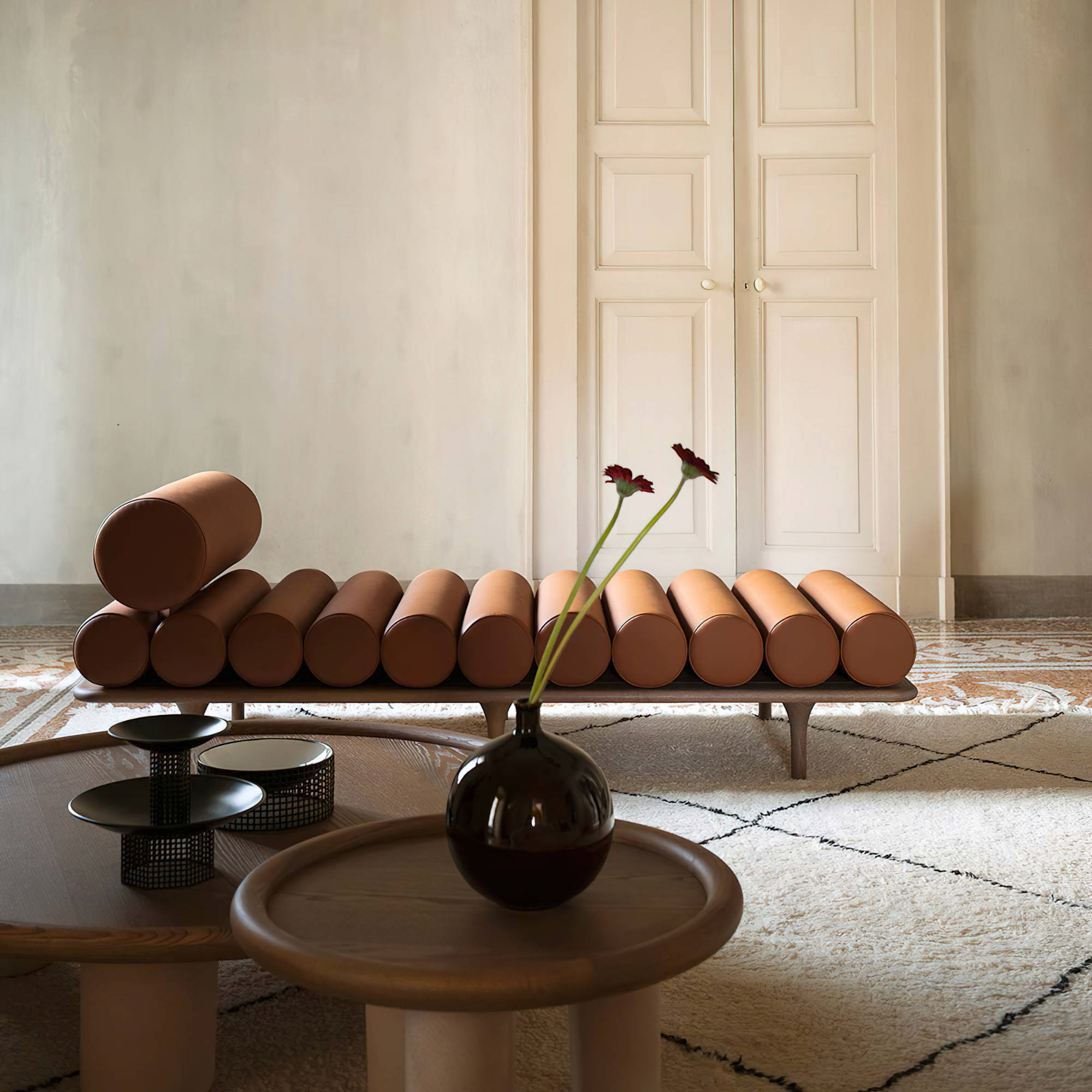 Five To Nine 0FTNDB20002 Bench - Walnut/Fabric B (Bopha 23)-6