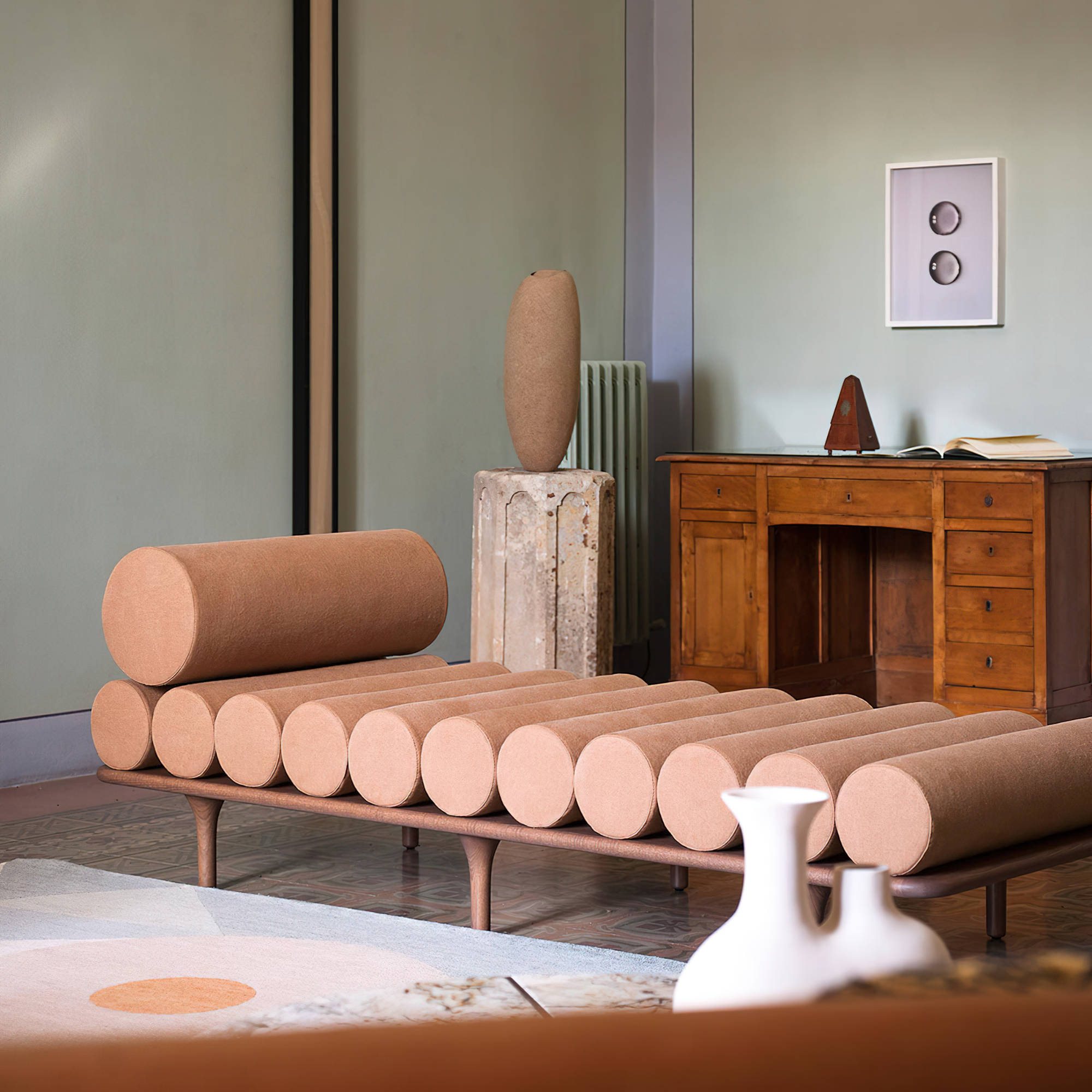 Five To Nine 0FTNDB20002 Bench - Walnut/Fabric B (Bopha 23)-7