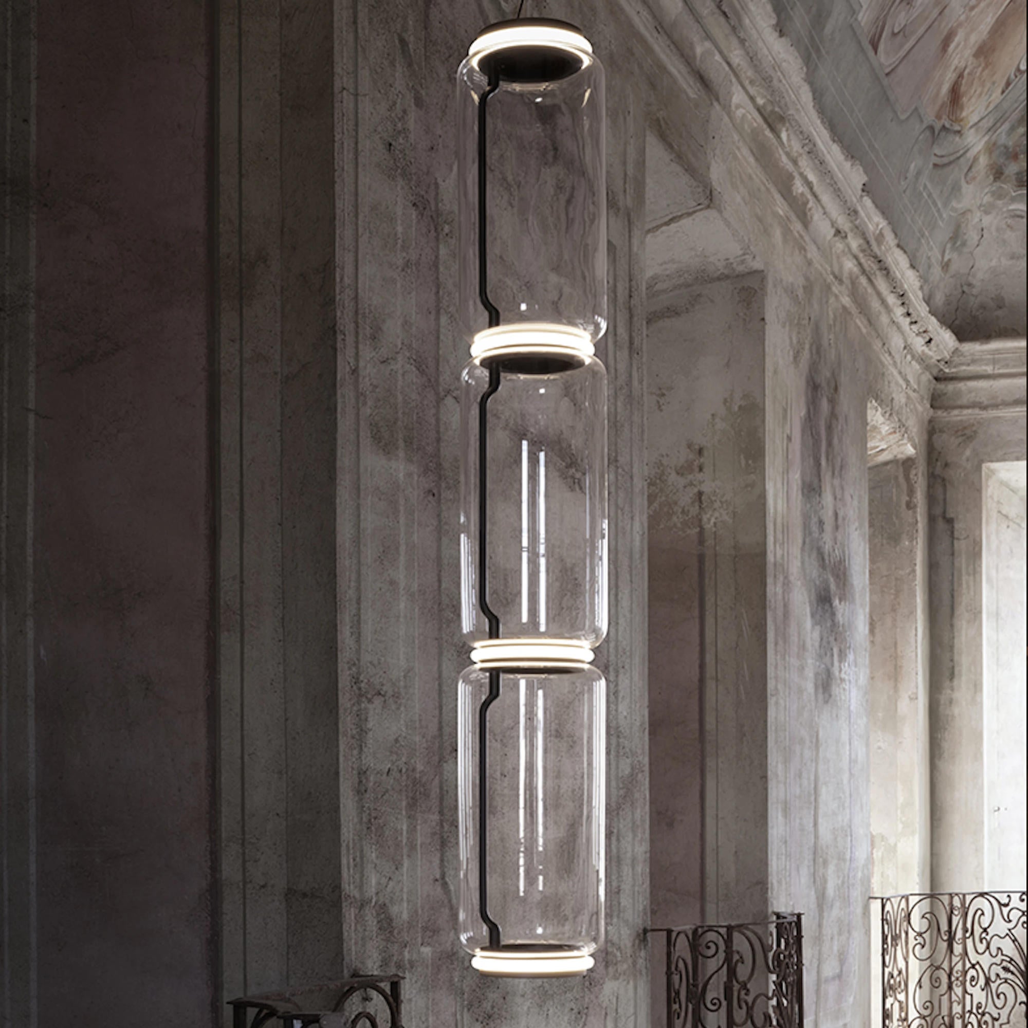 Noctambule 3 Low Cylinder Pendant Lamp - Black