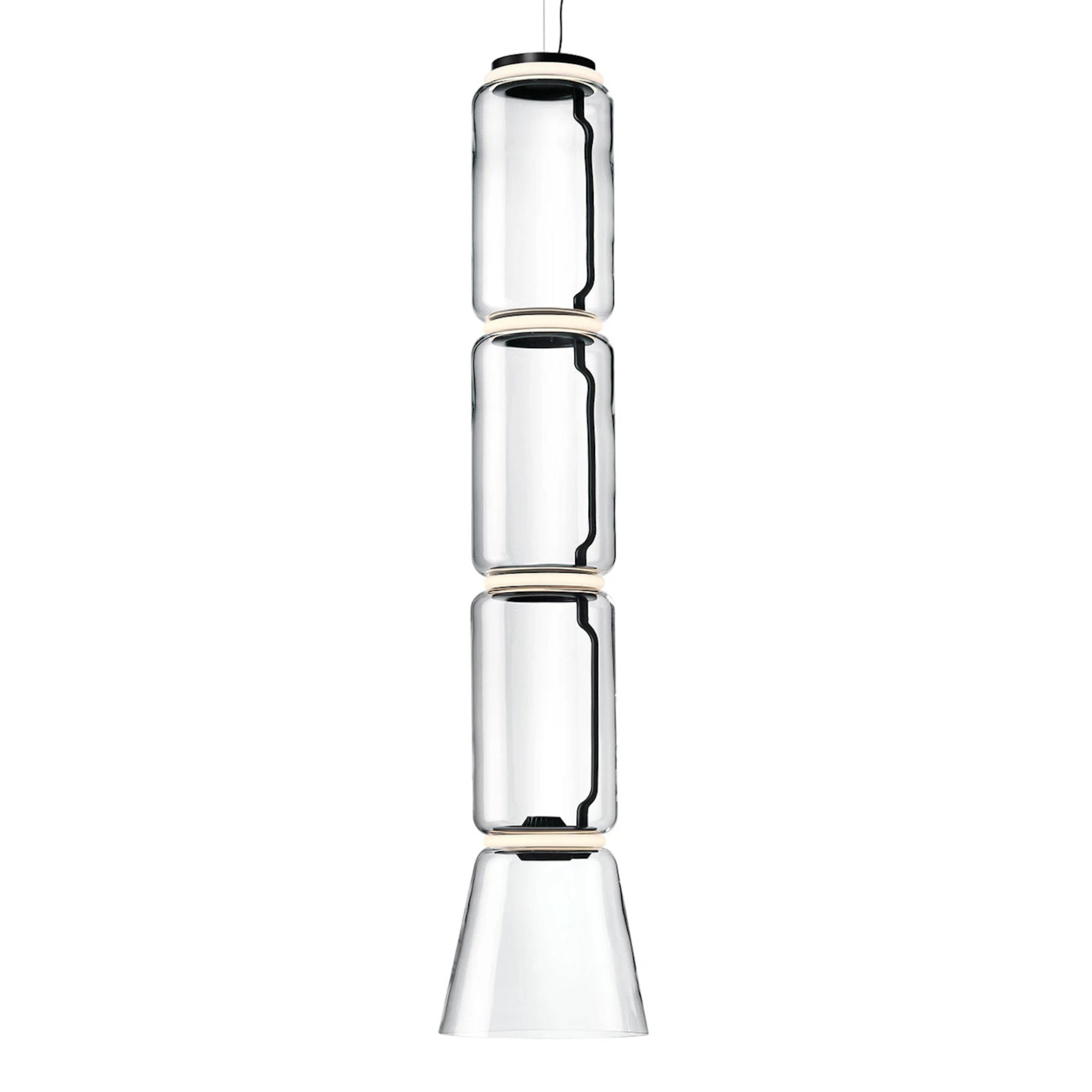 Noctambule 3 Low Cylinder Cone Pendant Lamp - Black-1