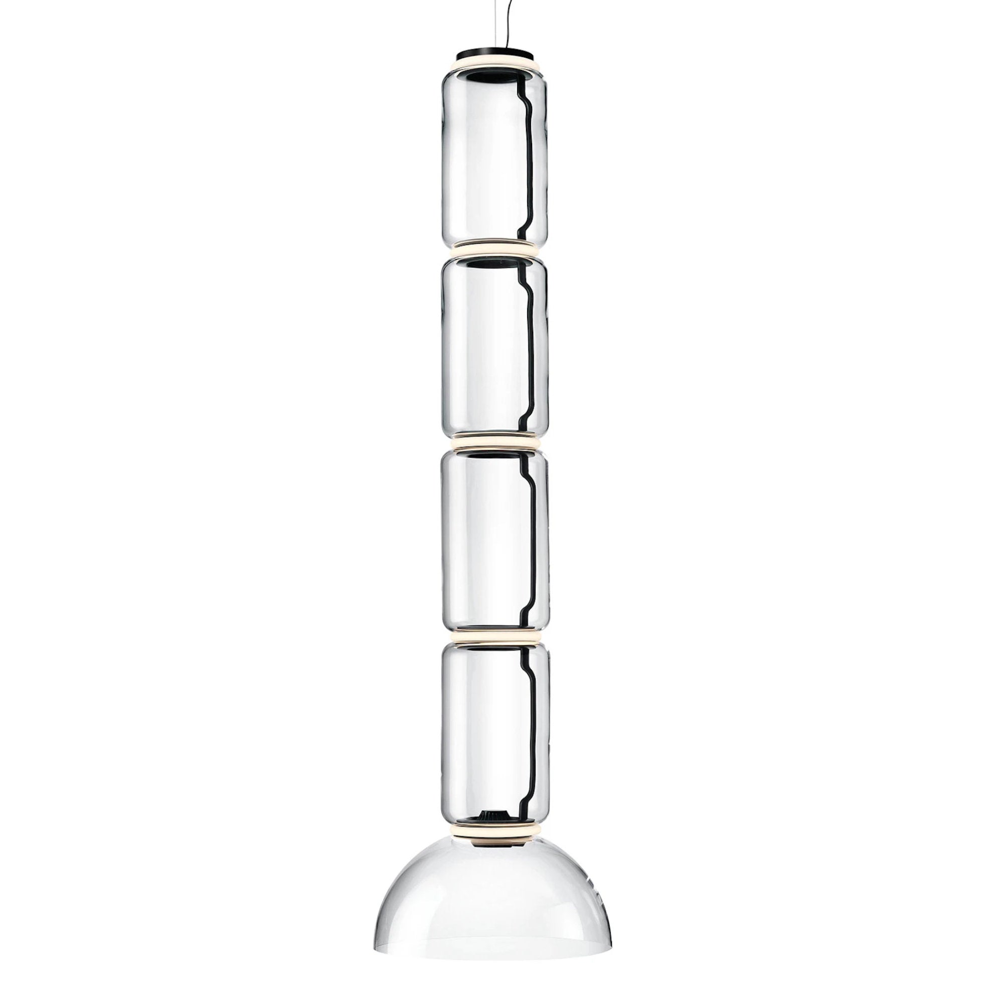 Noctambule 4 Low Cylinder Bowl Pendant Lamp - Black