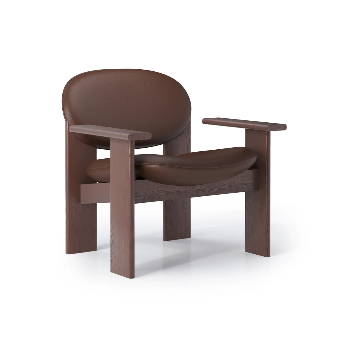 Archipen Lounge Chair - Brown Stained Ashwood/Leather 2 (Cashmere Castagna)-1