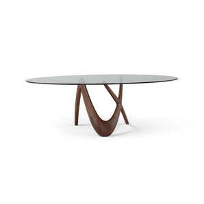 Nx T586 Dining Table - Walnut/Transparent