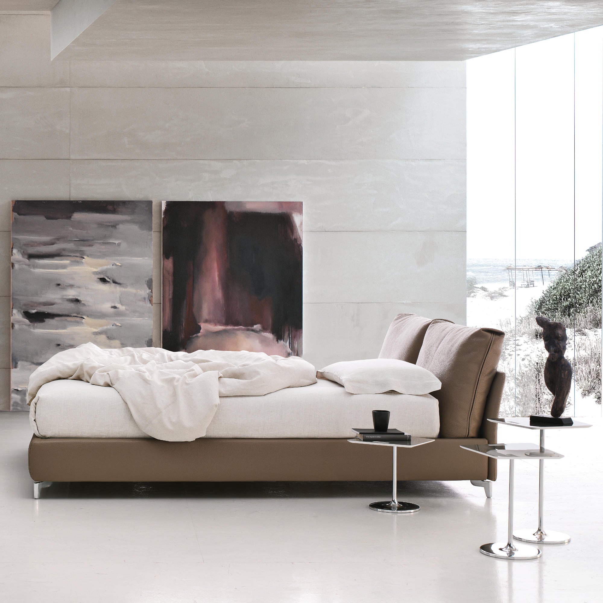 Oasi 180 Bed - Peltrox Lacquered/Leather (Essential E 03)-4