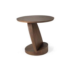 طاولة جانبية Oblic 10186 - خشب الساج الملمع/البني