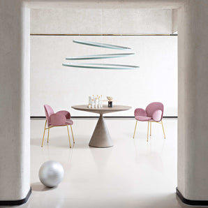 Ola 2013 Dining Chair - Satin Brass/Fabric Extra (Violet 15)