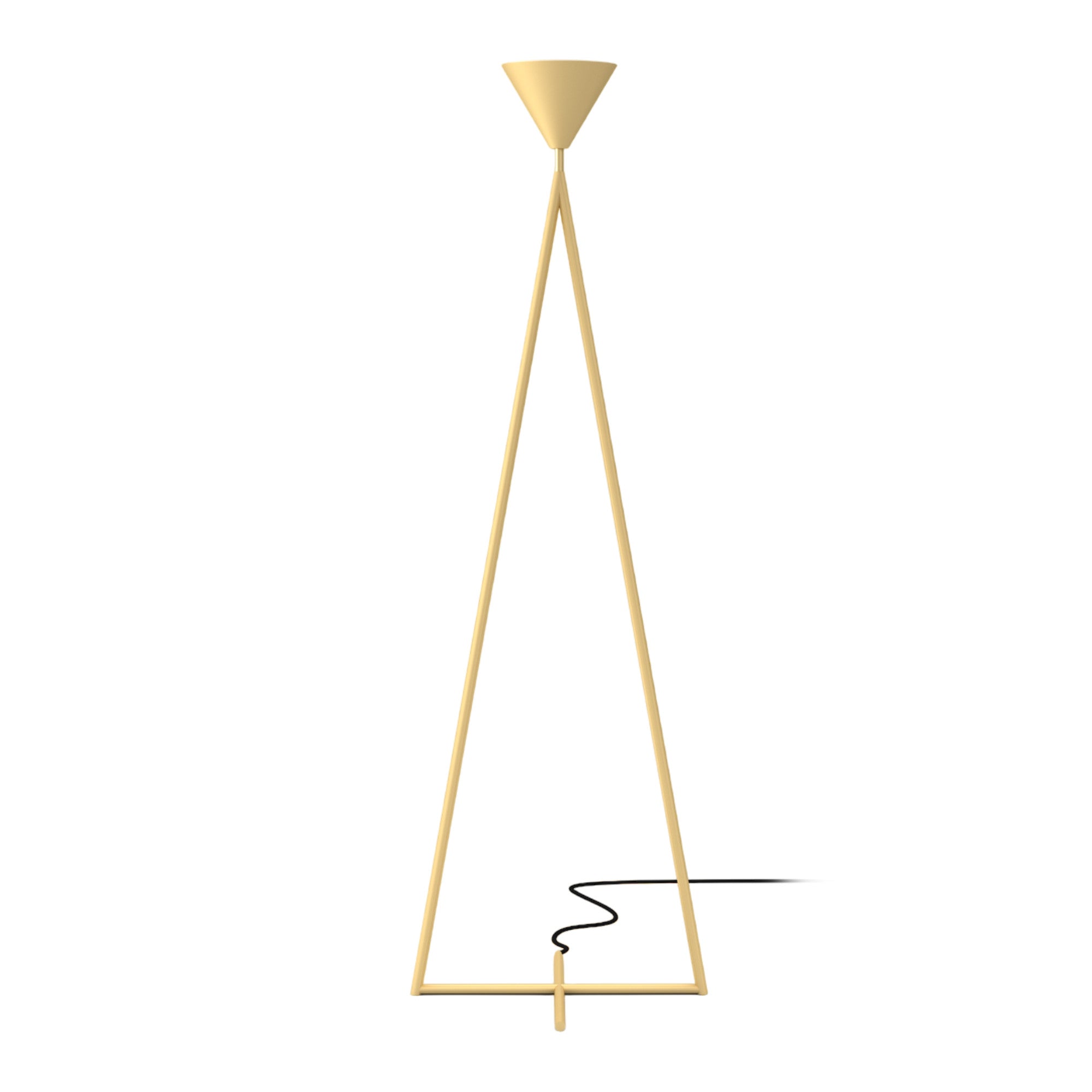 One Cone Cross Base Floor Lamp - Brass-1