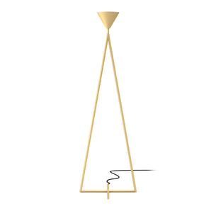 One Cone Cross Base Floor Lamp - Brass