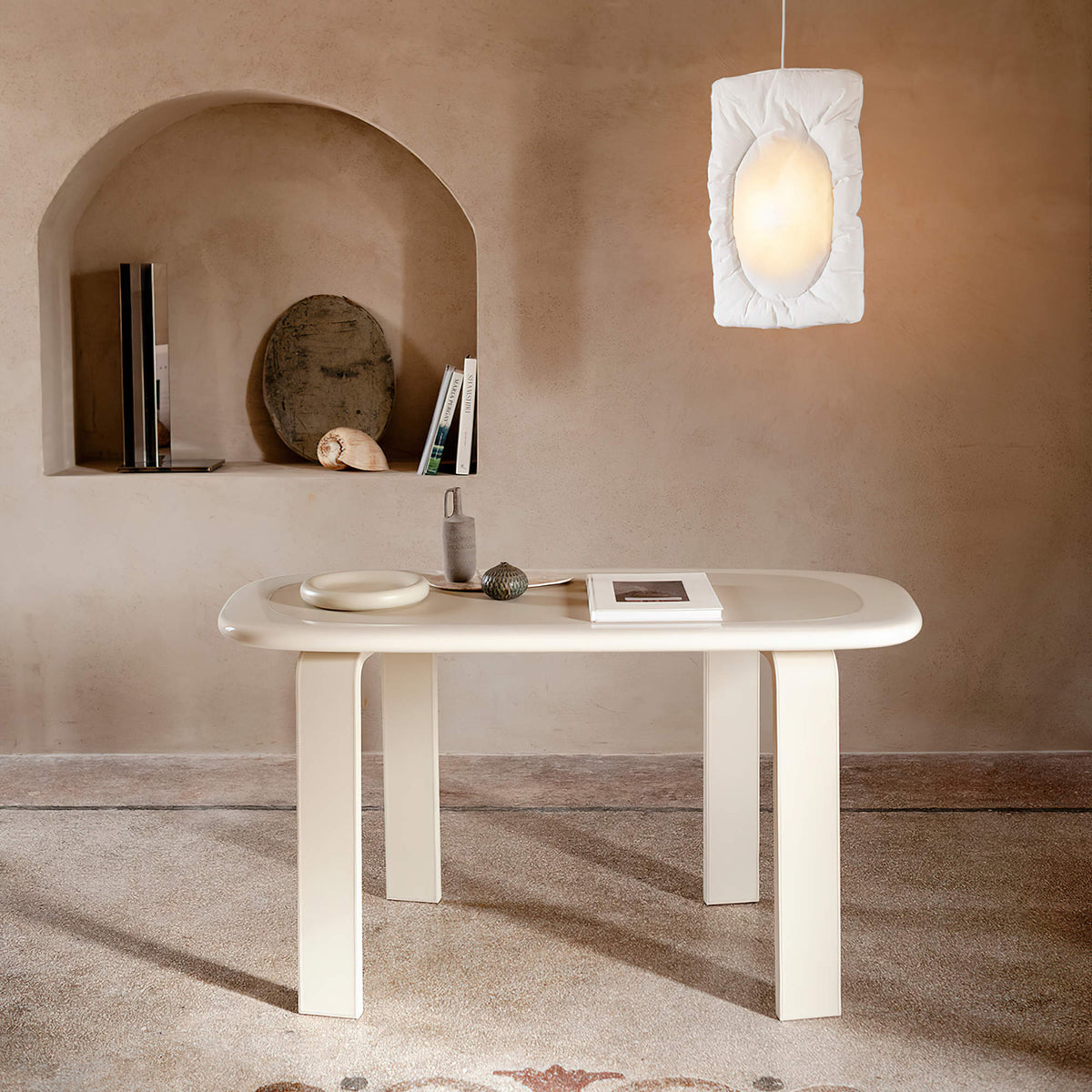 Orbit 75 Tacchini - Orbit 75 Console/Desk - Glossy Chalk/Hide T187 – Designitch