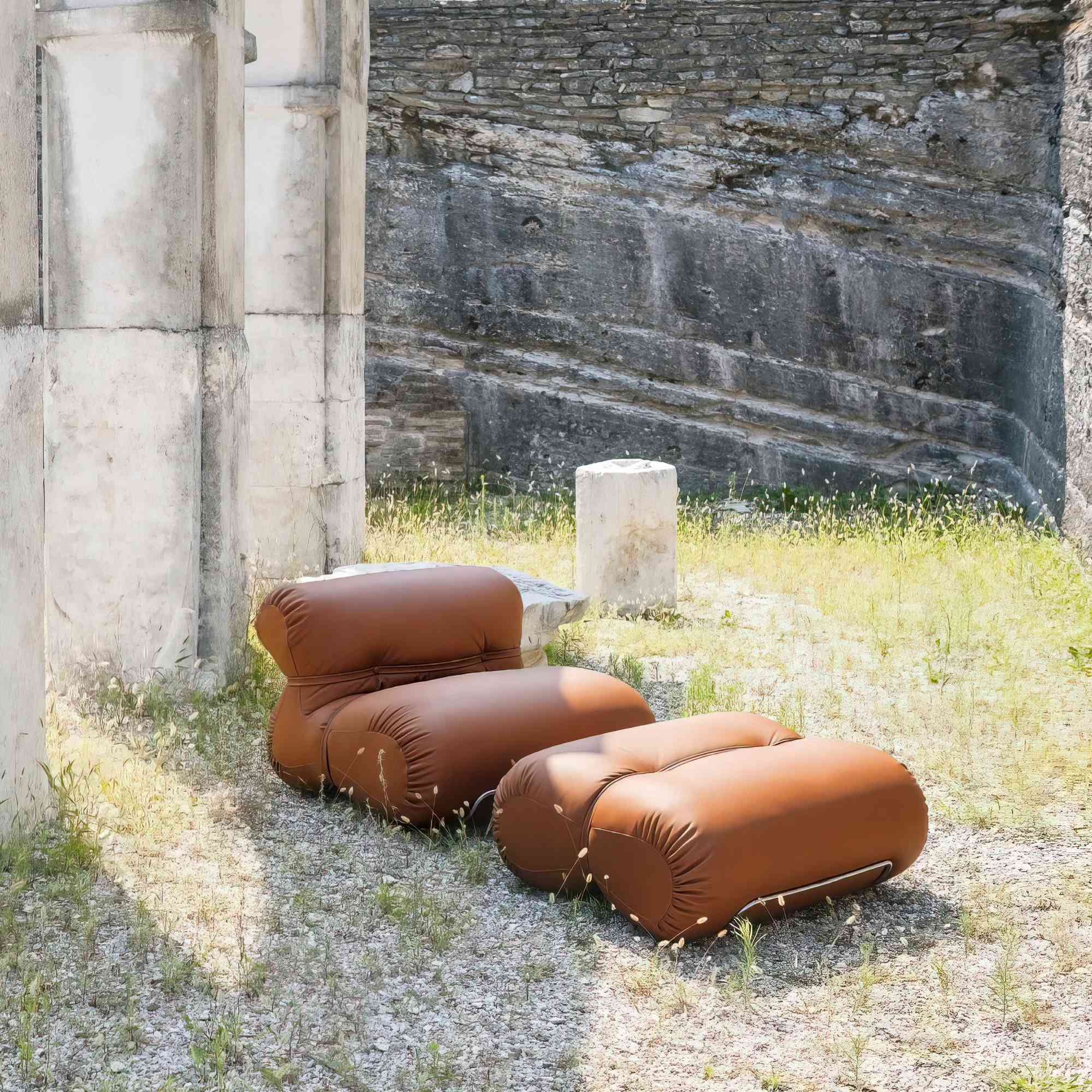 Orsola 0ORSPF090 Ottoman - Polished Chrome T23 / Fabric T (Talia 05)