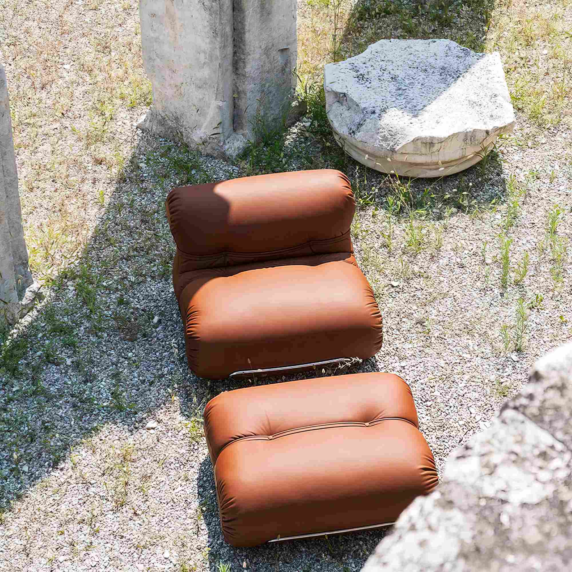 Orsola 0ORSPF090 Ottoman - Polished Chrome T23 / Fabric T (Talia 05)-4