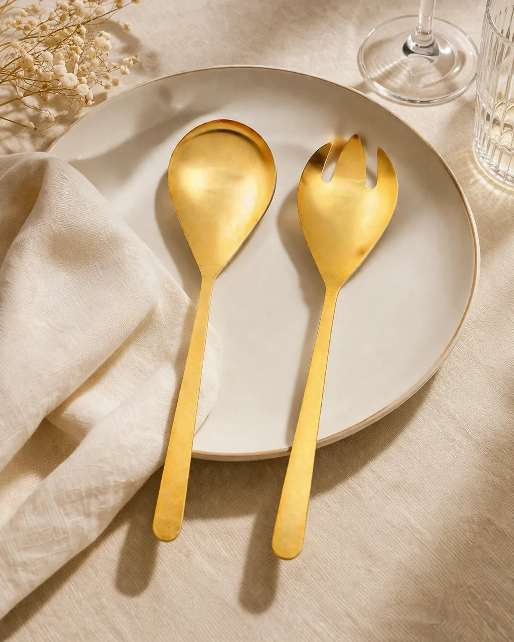 Oslo Salad Servers - Matte Gold (Set 2)