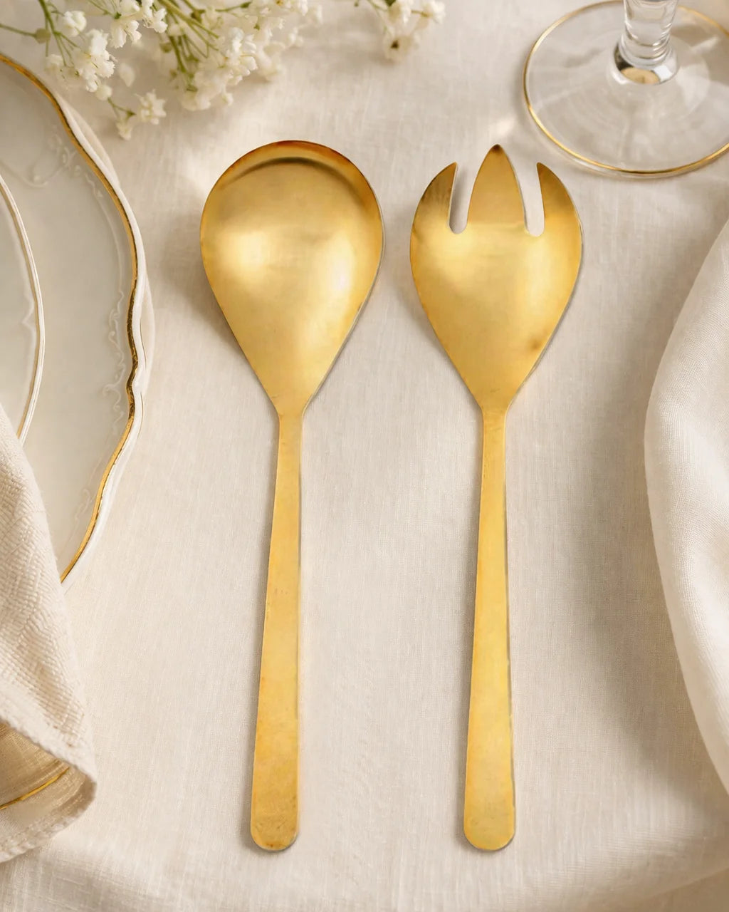 Oslo Salad Servers - Matte Gold (Set 2)-3