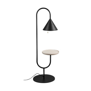 Ozz LS 10 Floor Lamp - Black Lacquered / Natural Ash Shelf