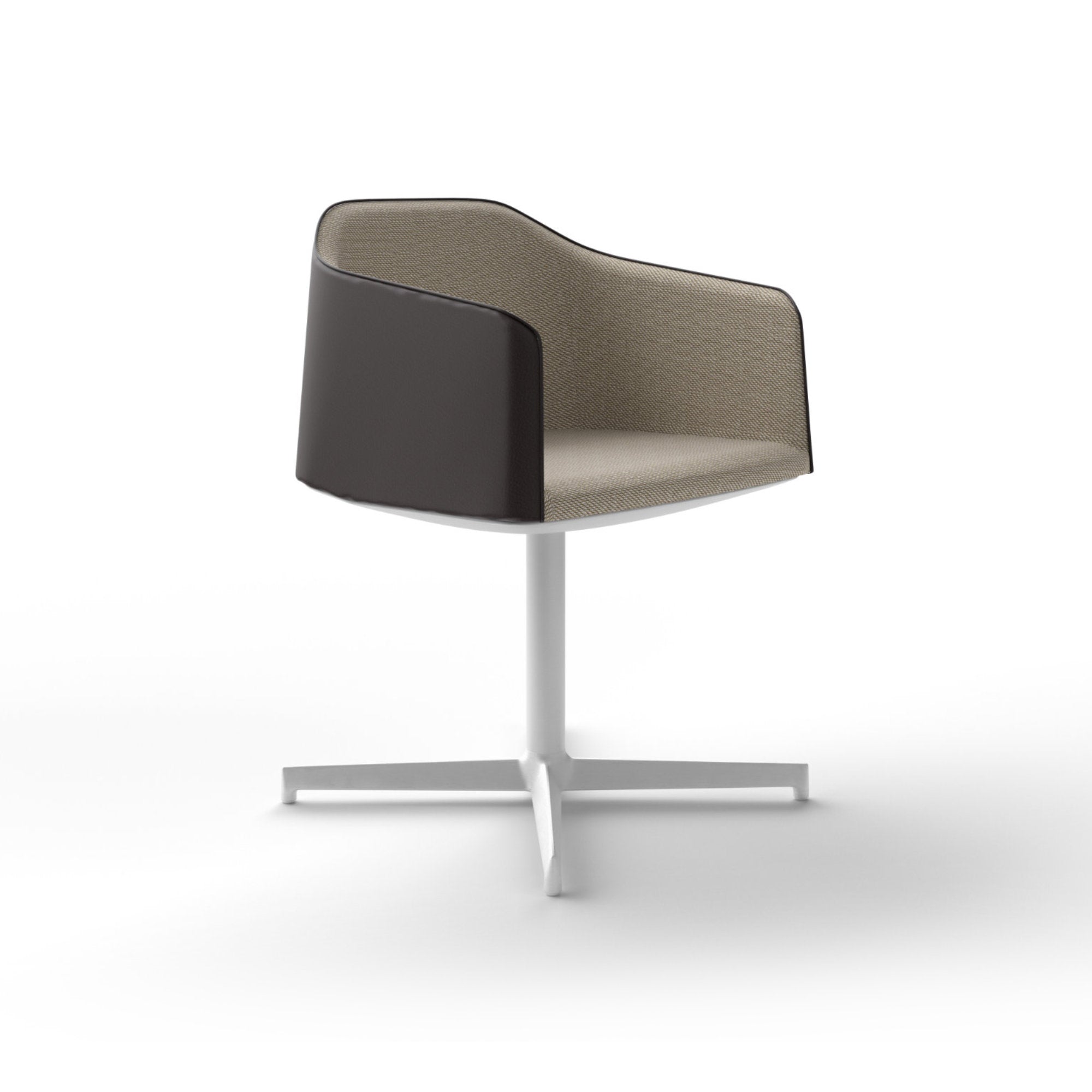 Laja 2 887/2 Dining Chair - Polished Aluminum / Leather C134 / Fabric G66-1