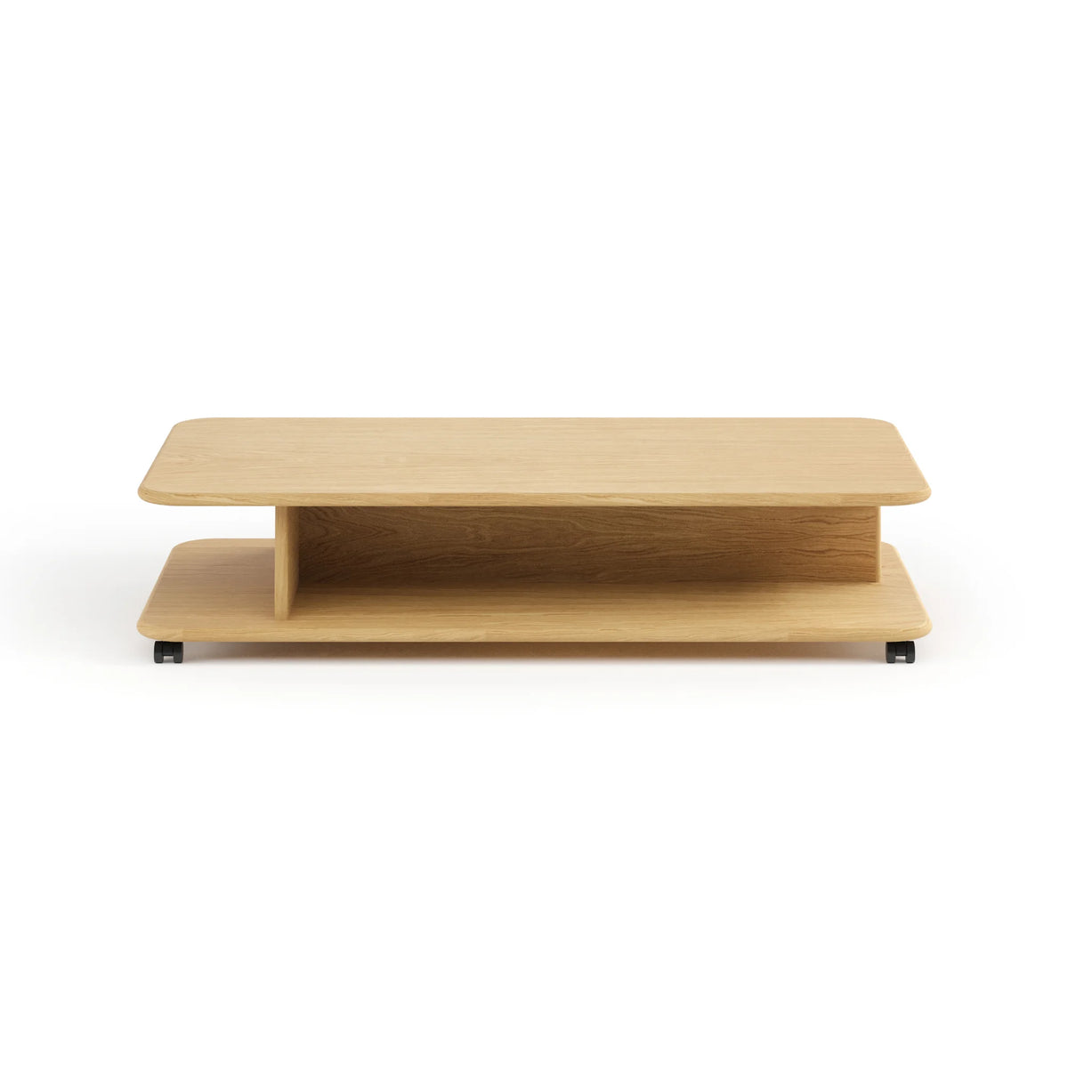 Corte CRM125 with Wheels Coffee Table - Super Matt Oak-3