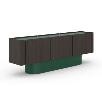 Dune DUN360 Sideboard - Walnut Stained Oak/Forest Green