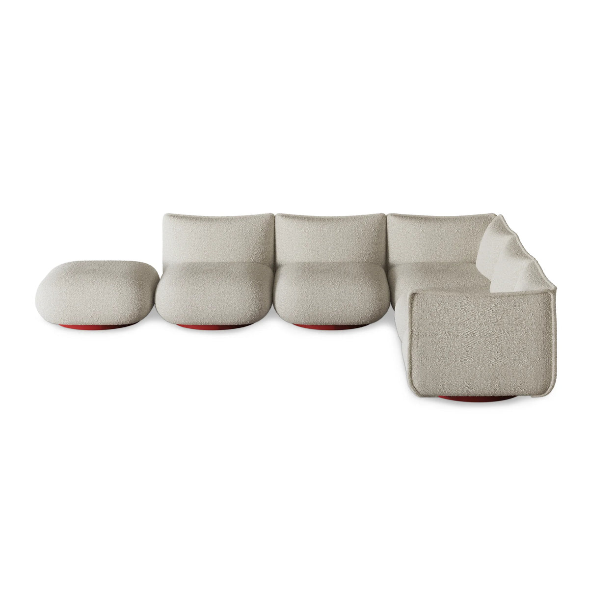 Garbi 360 Sofa - Oxide Red/Fabric G2 (Icona 05 Ivory)