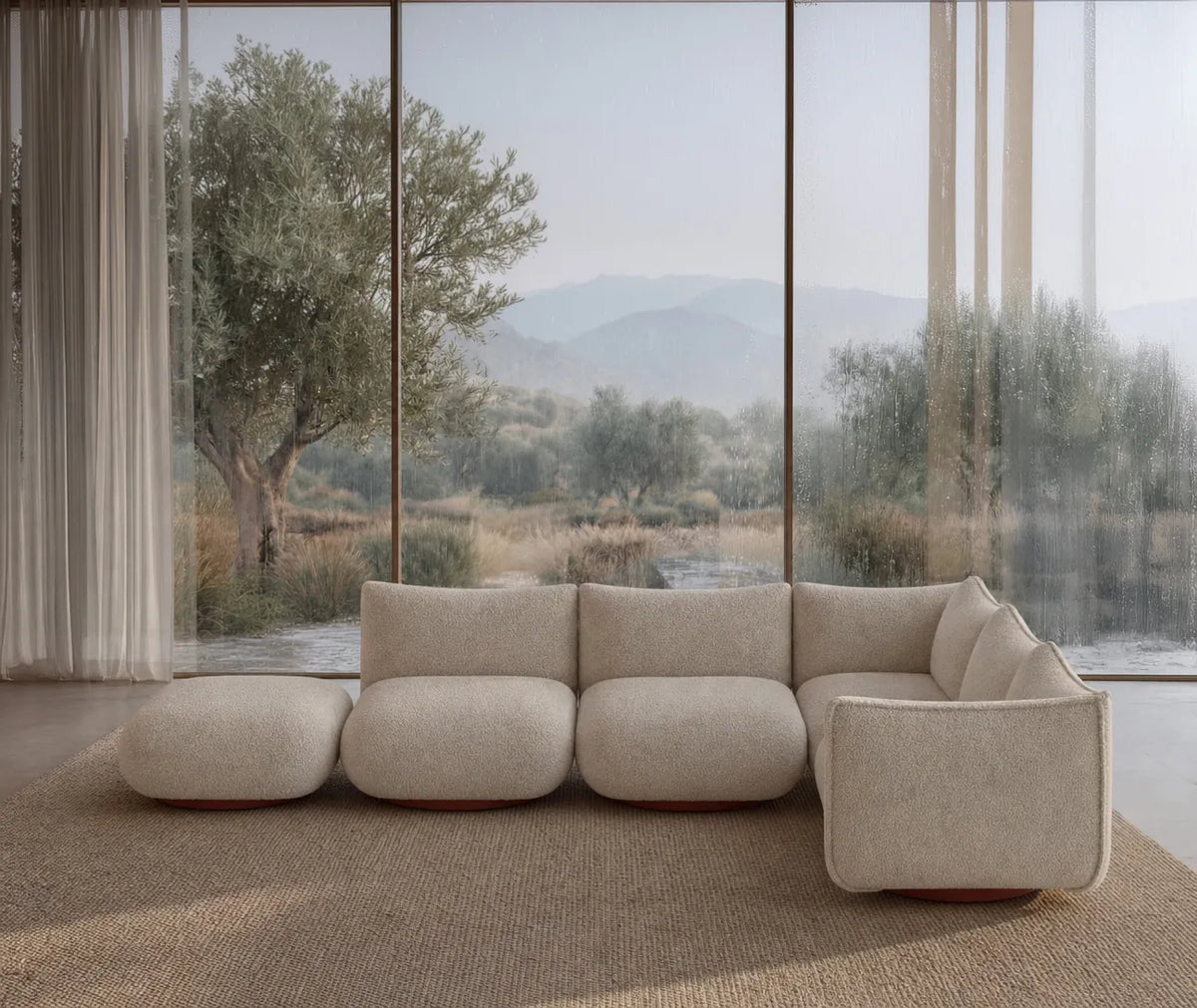Garbi 360 Sofa - Oxide Red/Fabric G2 (Icona 05 Ivory)