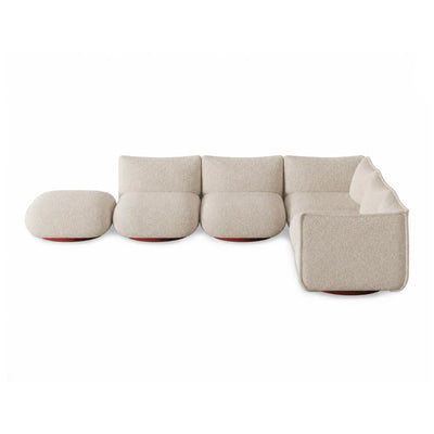 Garbi 360 Sofa - Oxide Red/Fabric G2 (Icona 05 Ivory)
