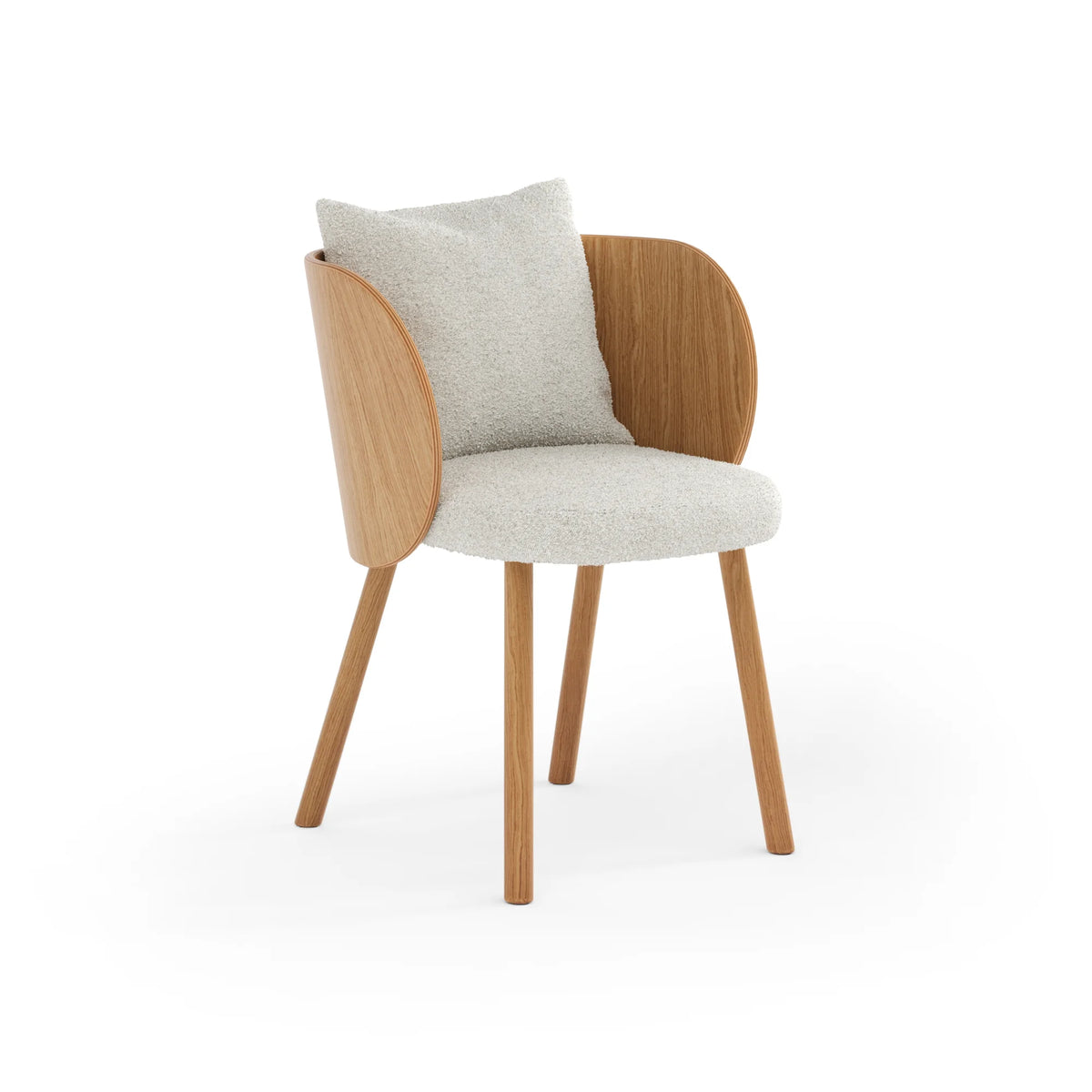 Gonna GON101 Dining Chair - Super Matt Oak/Fabric G2 (Icona 05 Ivory)